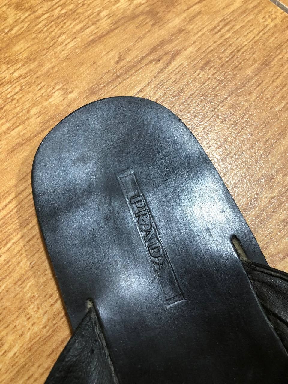 Prada PRADA SANDALS SHOES BLACK LEATHER Size US 11 / EU 44 - 10 Thumbnail