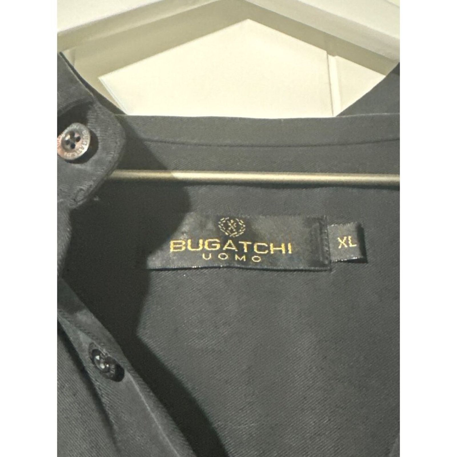 BUGATCHI Bugatchi Uomo Dress Shirt Black Tencel Button Mens XL Size US XL / EU 56 / 4 - 5 Thumbnail
