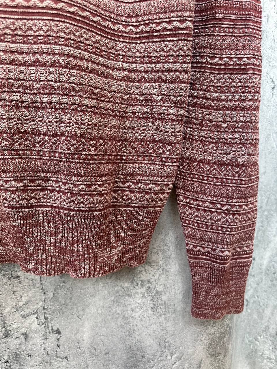 Allsaints AllSaints Maroon Cotton/Linen Halsey Crew Indigo Sweater Size US M / EU 48-50 / 2 - 9 Thumbnail