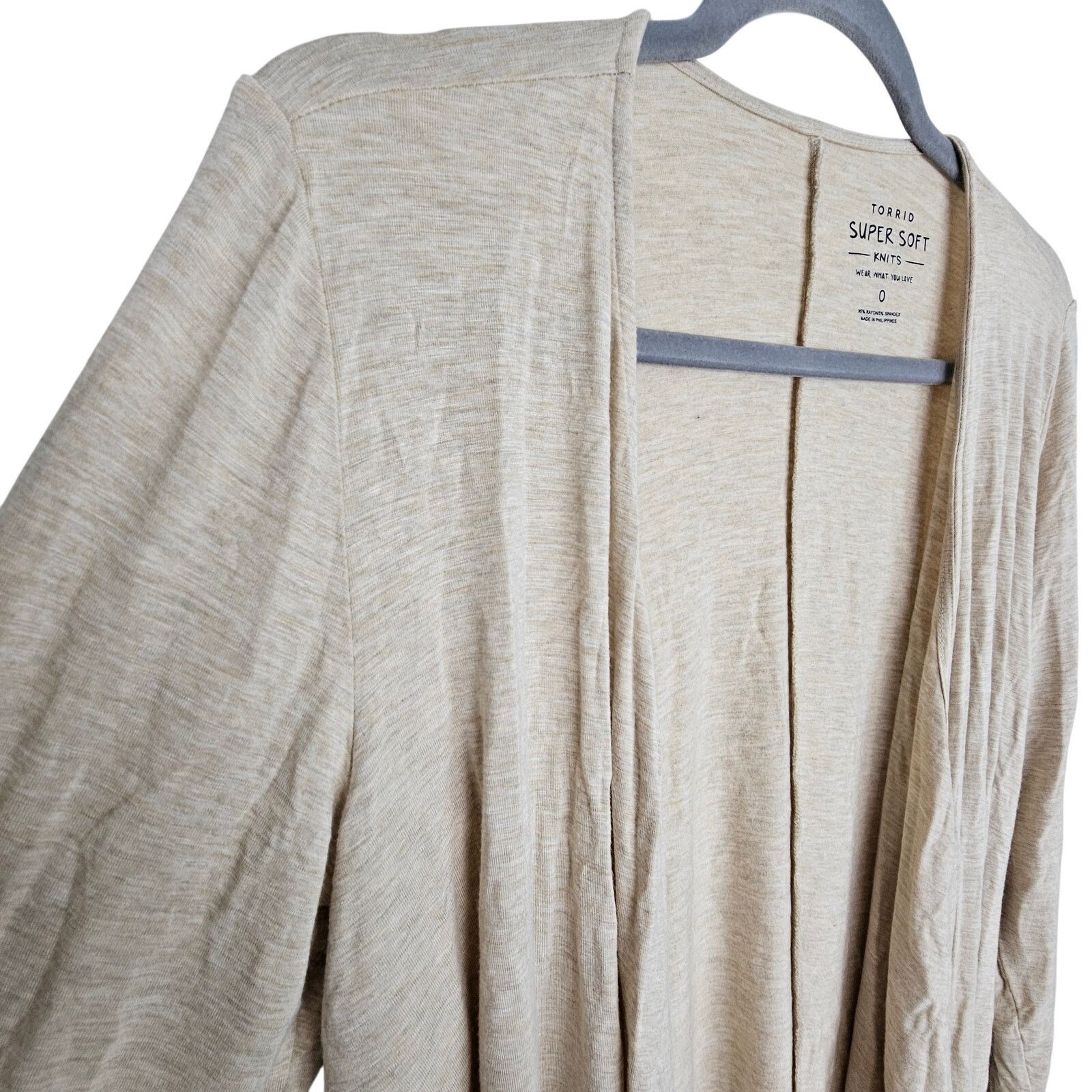 Corridor Torrid Super Soft Knits Women 0X Tan Cardigan Open Front Size XL / US 12-14 / IT 48-50 - 5 Thumbnail