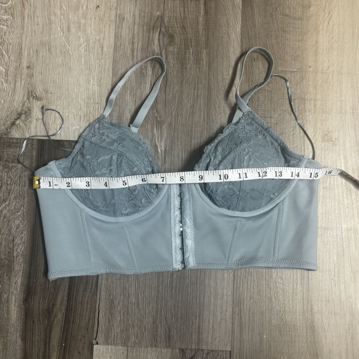 Garage Garage Bustier Womens PS Medium Seafoam Combo Lace Bra Clasp Size M / US 6-8 / IT 42-44 - 6 Thumbnail