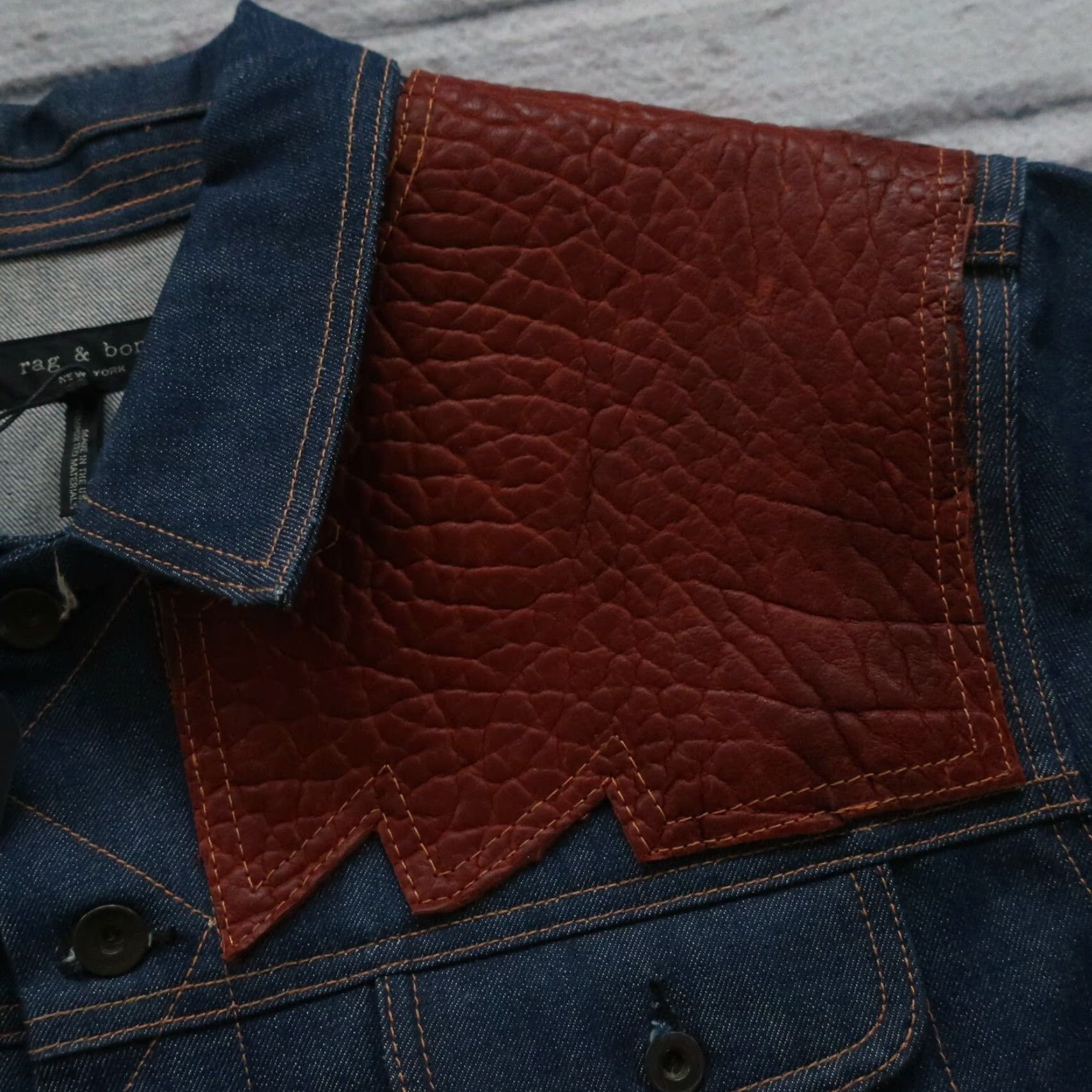Rag & Bone Rag & Bone Denim Trucker Jacket - Dark Wash Selvedge Denim - XX-Large - Men - Jeans Jacket Size US 39 - 6 Thumbnail