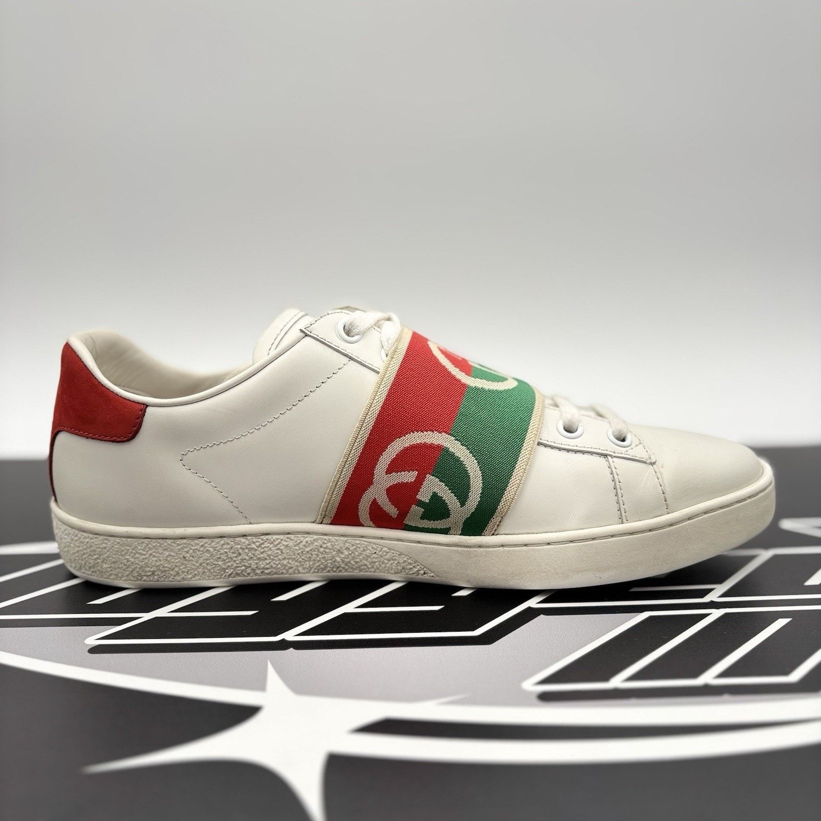 Gucci Gucci Ace Web 'Interlocking G - White Red Green ‘ | GOOD! Size US 7 / IT 37 - 13 Thumbnail