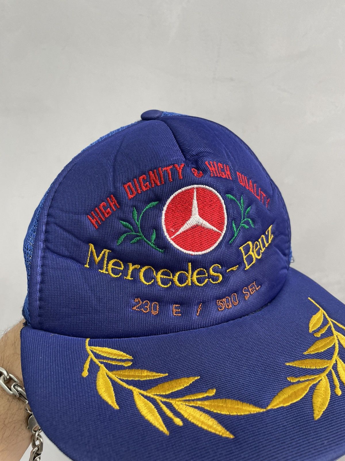 Mercedes-Benz Vintage retro Mercedes Benz rare 90s 80s hat rare hype Size ONE SIZE - 3 Thumbnail
