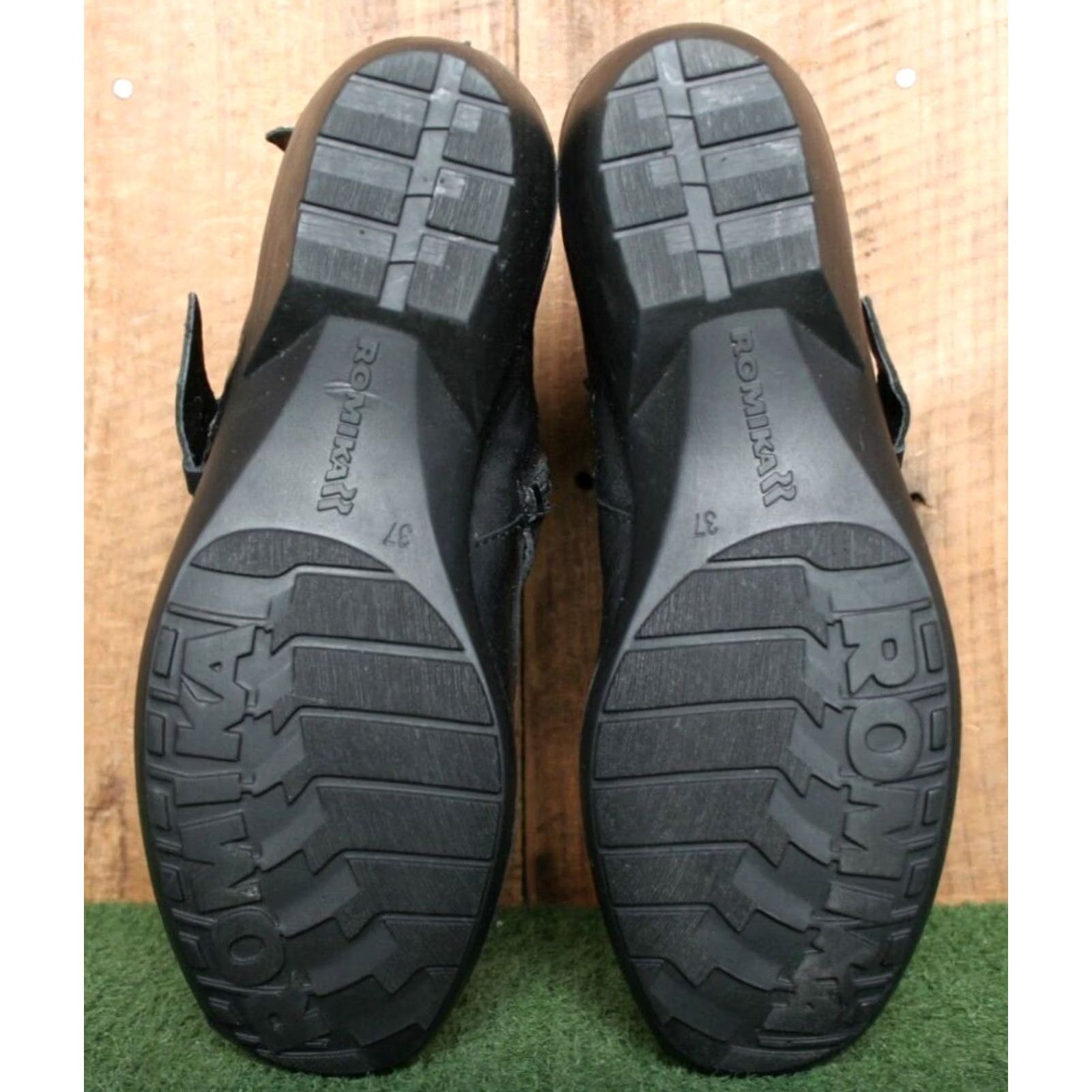 Vintage ROMIKA Citylight Black Leather Dual Strap Side Zip Ankle Boots Women 6.5 EUR 37 UK 37? Size US 7 / IT 37 - 4 Thumbnail