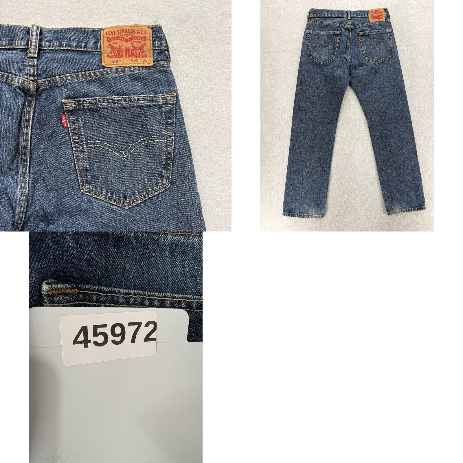 Levi's Levi's 505 Jeans Mens 32x32 Regular Fit Straight Leg Medium Wash Blue Denim Pants Size US 32 / EU 48 - 9 Thumbnail