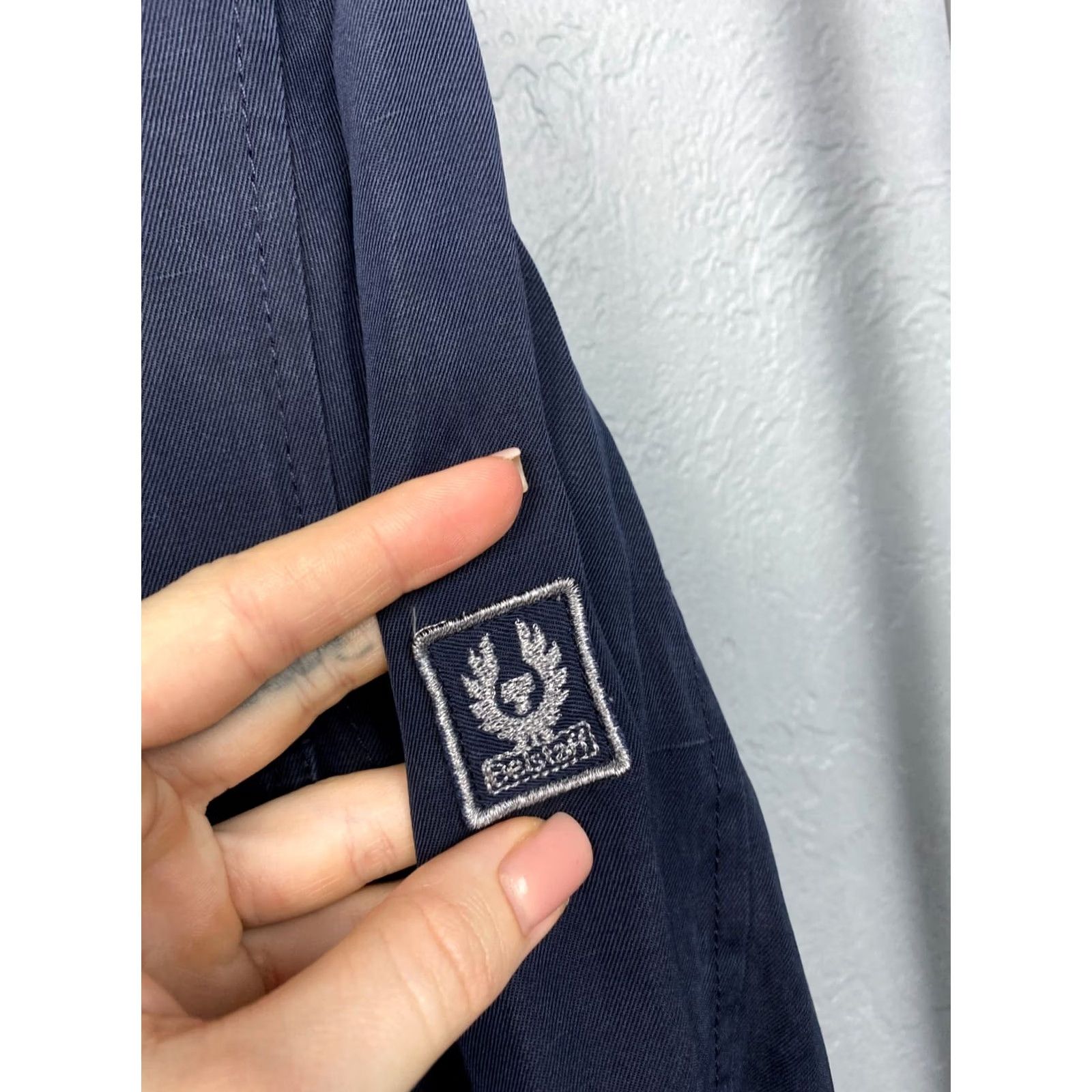 Belstaff VINTAGE Belstaff Jacket Womens Linen Cotton Belstaff Jacket Blue 42-Size M Medium Size M / US 6-8 / IT 42-44 - 3 Thumbnail