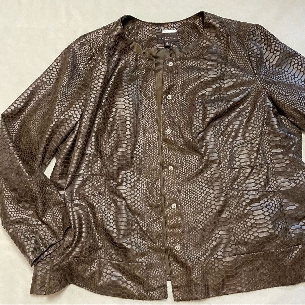 Other Dana Buchman Brown Snake Print Jacket Size 2X Size XXL / US 16-18 / IT 52-54 - 3 Thumbnail