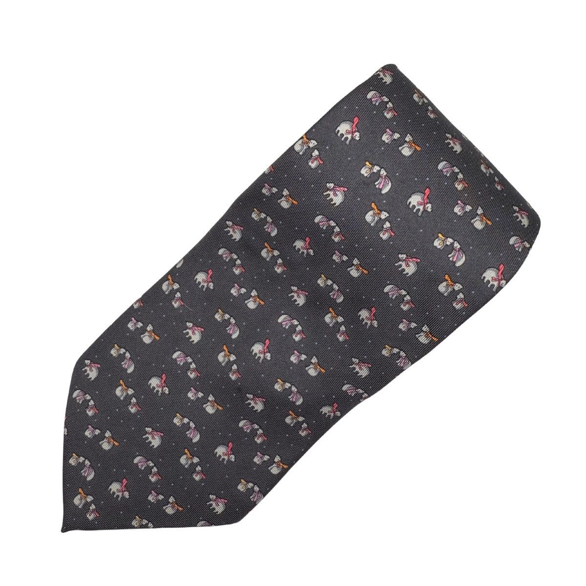 Salvatore Ferragamo Salvatore Ferragamo Silk Tie, Gray, Made in Italy Size ONE SIZE - 2 Thumbnail