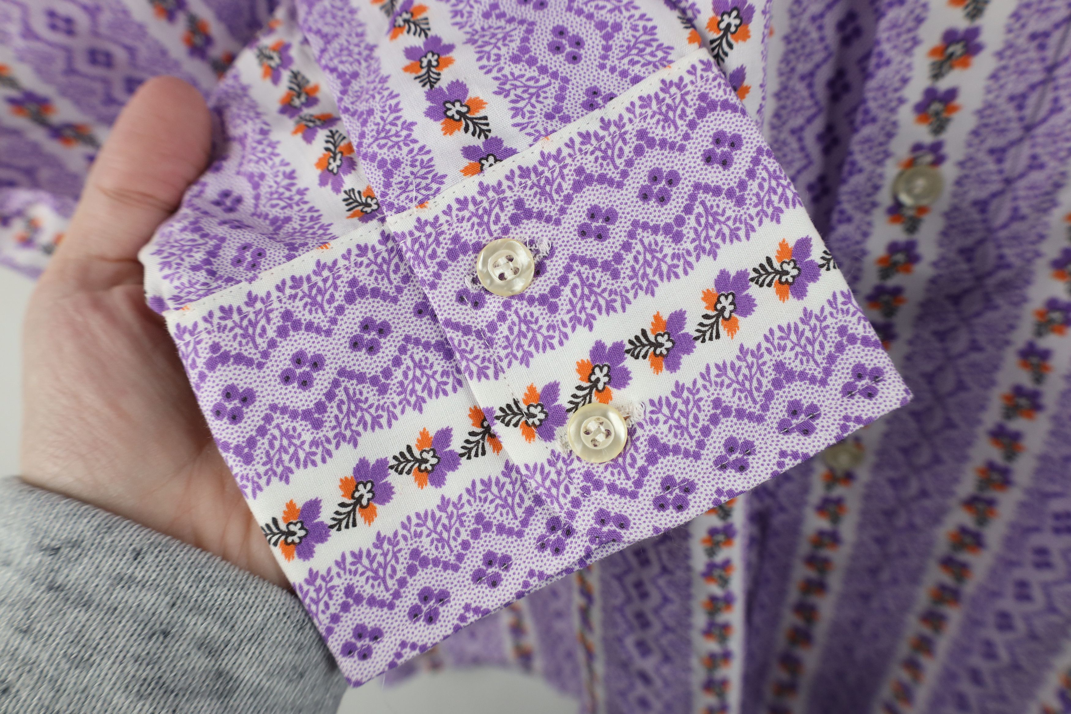 Vintage Vintage 60s 70s Macys Flower Disco Collared Button Shirt Size US L / EU 52-54 / 3 - 4 Thumbnail