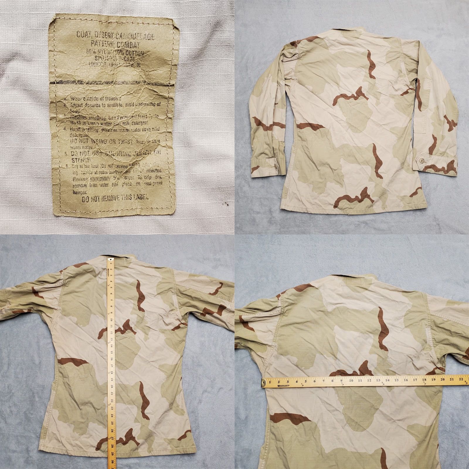 Vintage Desert Camo Coat Mens Small Reg Brown Tan Camouflage Jacket Outdoor Combat Shirt Jacket Size US S / EU 44-46 / 1 - 8 Thumbnail