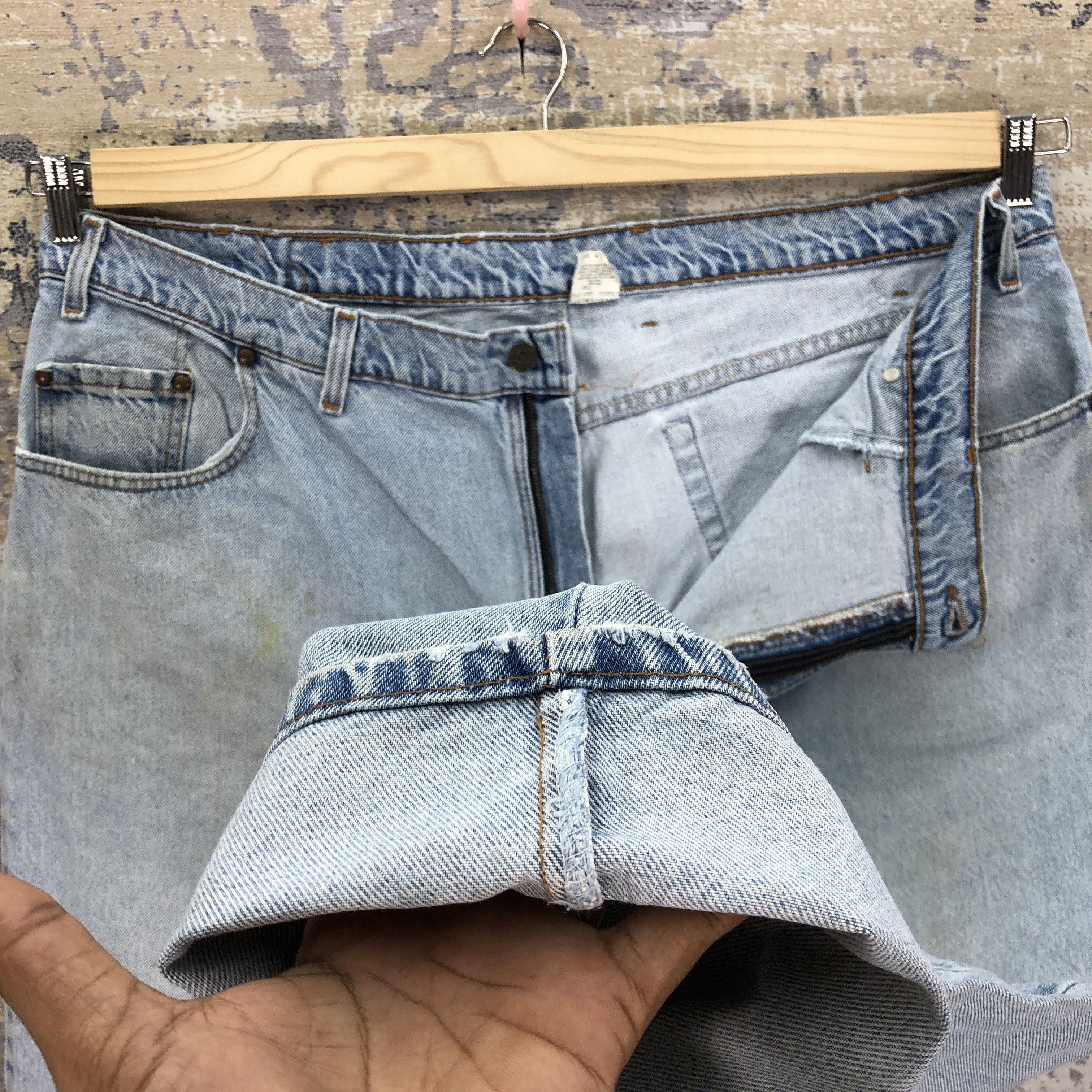 Levi's × Vintage 90s Levis 545 Light Wash Denim Orange Tab Levi's Faded Jeans Size US 42 / EU 58 - 10 Thumbnail