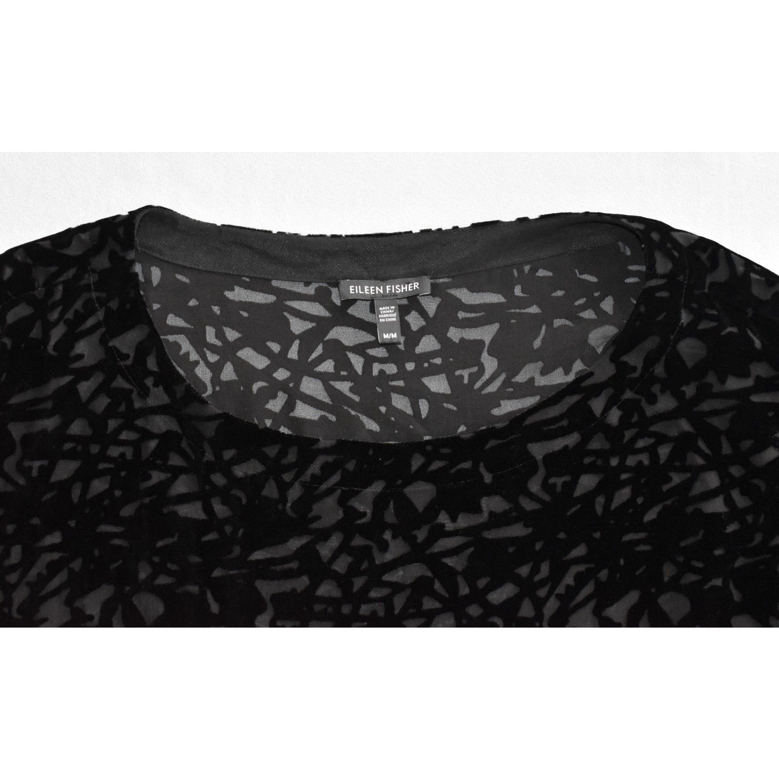 Eileen Fisher EILEEN FISHER Luxurious Vines Burnout Velvet Tunic Top Sz M Size M / US 6-8 / IT 42-44 - 5 Thumbnail
