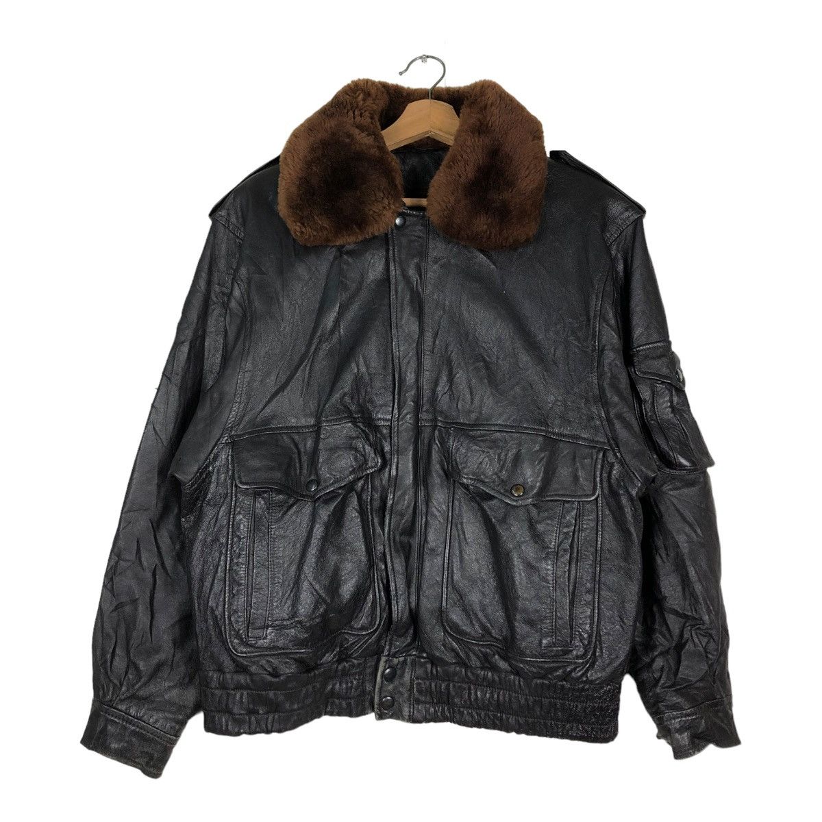 Japanese Brand 🔥VINTAGE BIKER LEATHER JACKET GARGON ISSEY MIYAKE FUR COLLAR Size US M / EU 48-50 / 2 - 2 Thumbnail