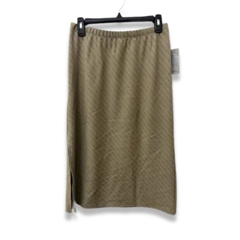 Other Forgotten Grace Skirt Midi Pinstripe Tan Black Womens M NWOT Size 28" / US 6 / IT 42 - 1 Thumbnail