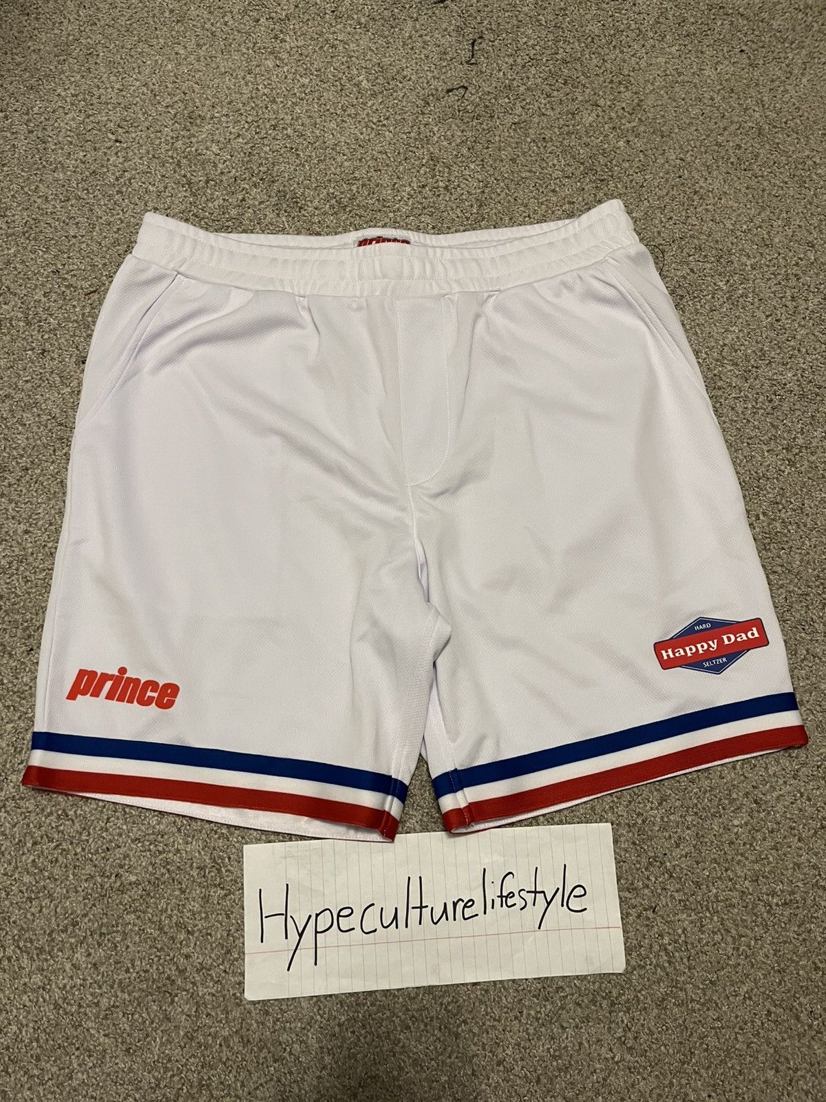 Full Send × Prince Prince VS Happy Dad Mesh Shorts White Size US 32 / EU 48 - 2 Thumbnail