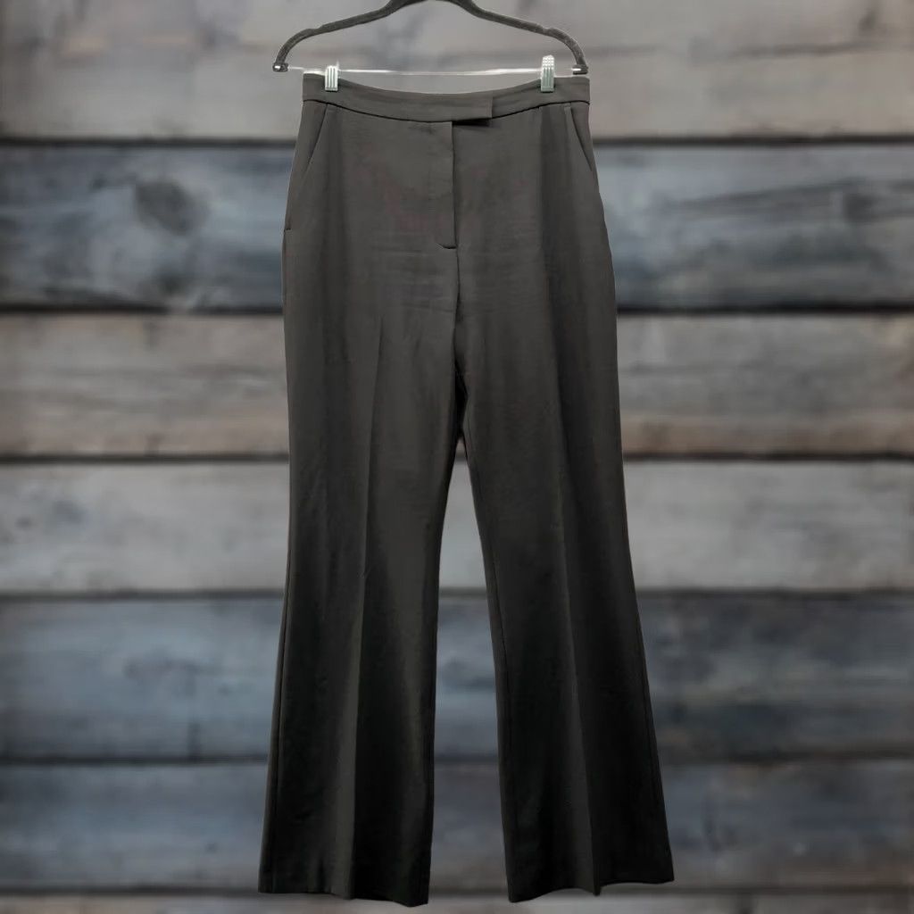 high waisted dress pants zara Zara Trousers Womens L Black Wide Leg Flare Pant Tailored zara high waisted trousers camel