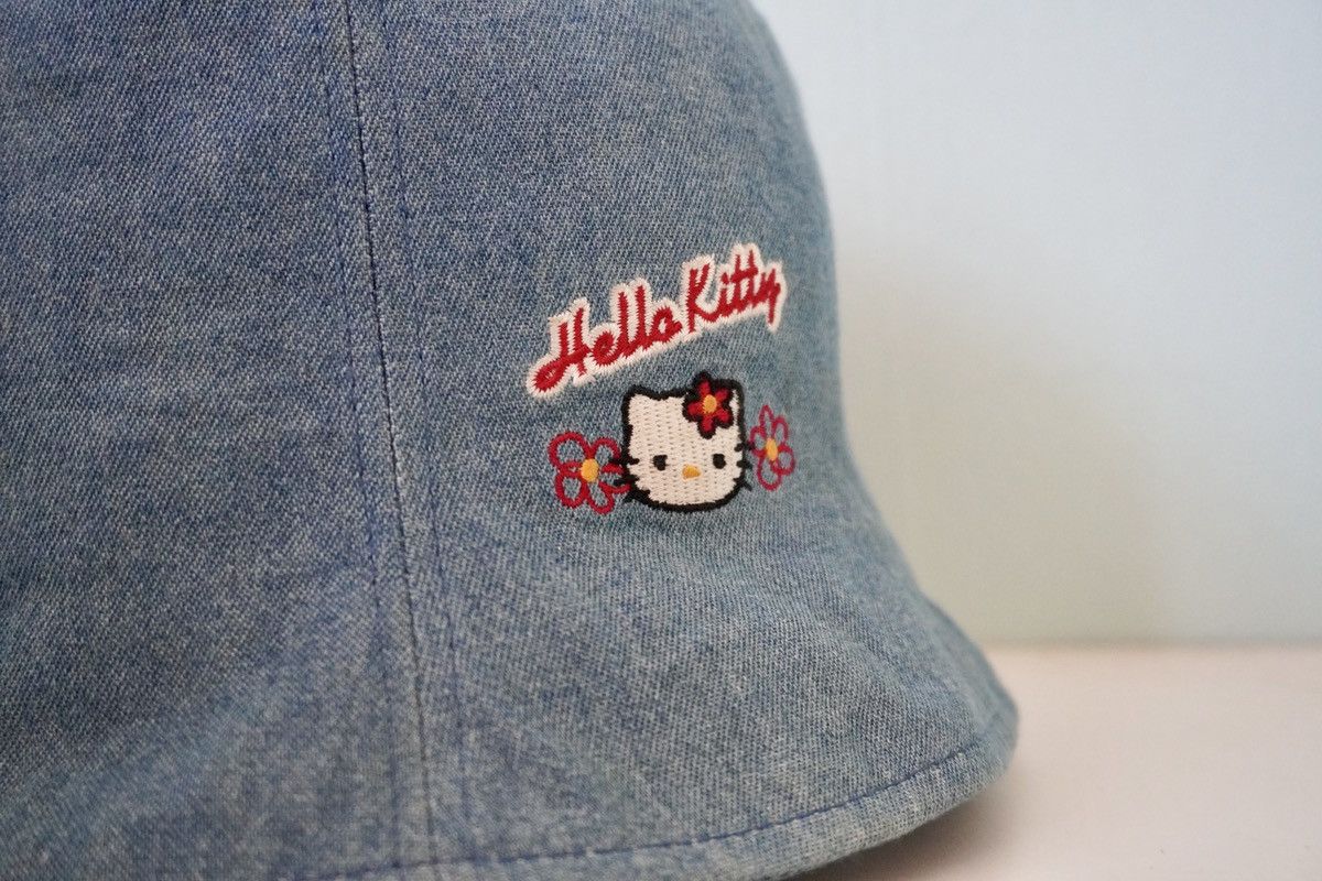 Japanese Brand × Vintage Hello kitty bucket hat blue denim embroidered hat cutie Size ONE SIZE - 1 Thumbnail