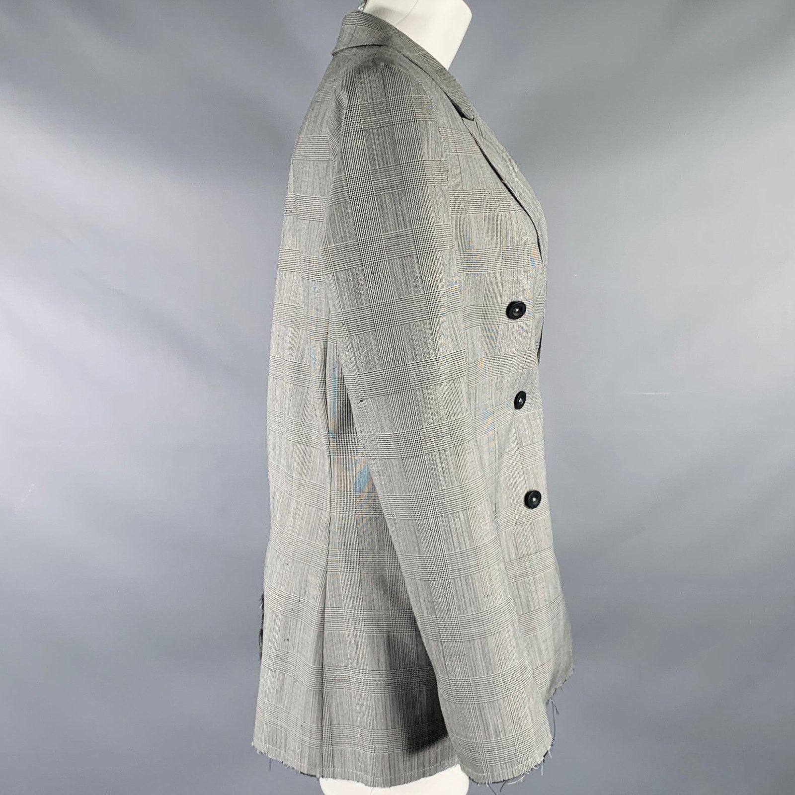 Ksubi KSUBI Size S Black White Polyester Wool Glen Plaid Blazer Size S / US 4 / IT 40 - 2 Thumbnail