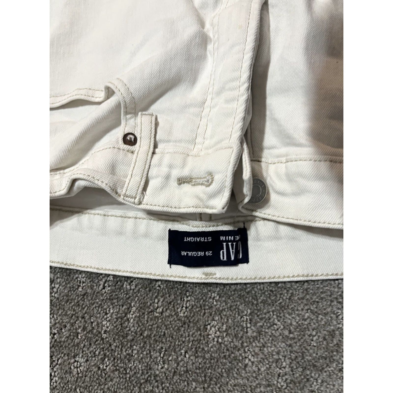 Gap Gap Jeans White Stretch Classic Straight Leg Denim Womens Size 29 Regular Inseam 27.5 in Size 29" - 3 Thumbnail