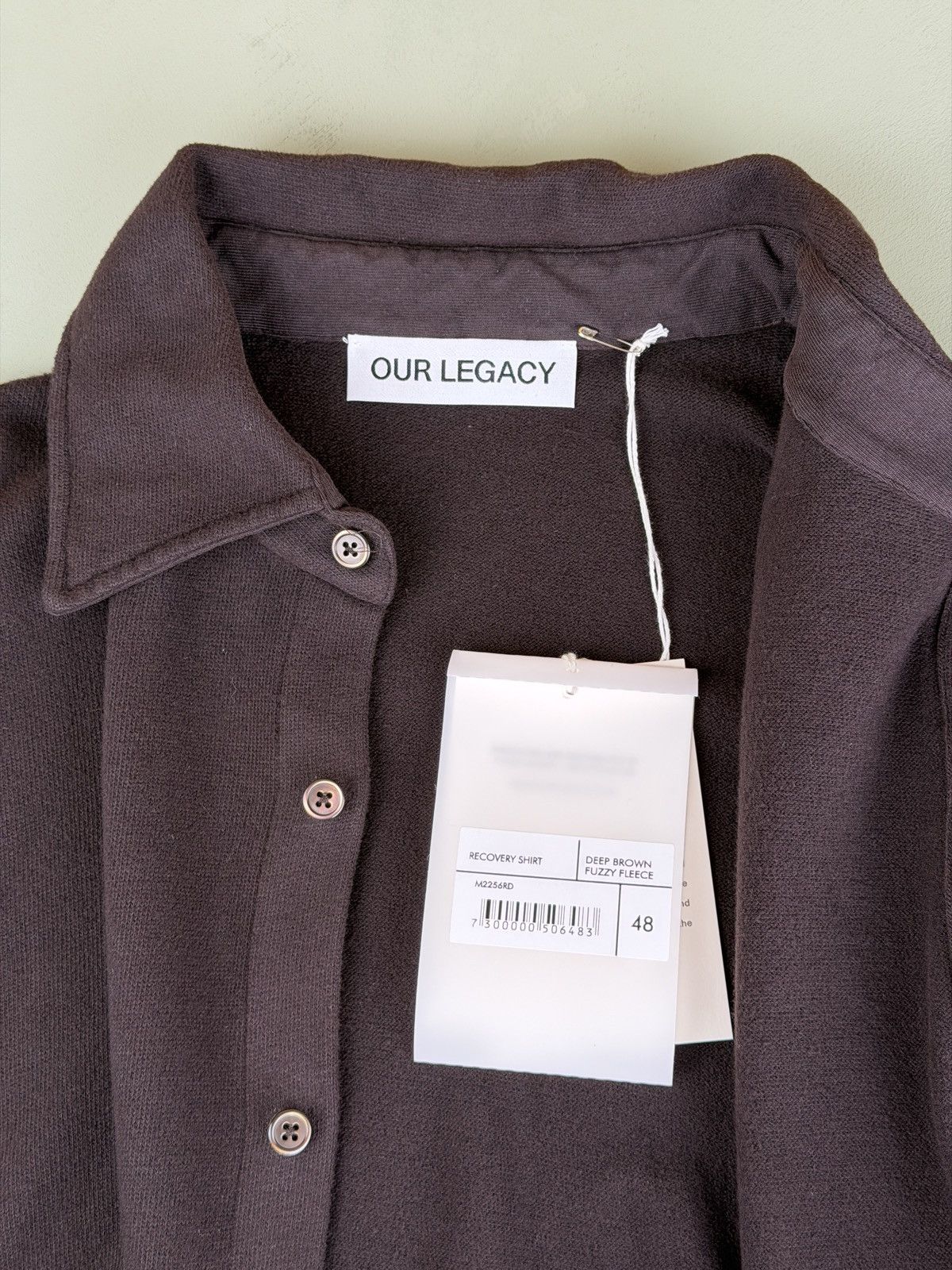 Our Legacy Our Legacy Recovery Shirt (Deep Brown Fuzzy Fleece) Size US M / EU 48-50 / 2 - 7 Thumbnail