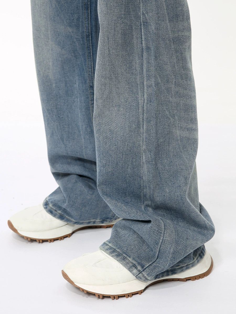 Jean Washed light blue lightning pattern high street jeans y2k Size US 32 / EU 48 - 4 Thumbnail