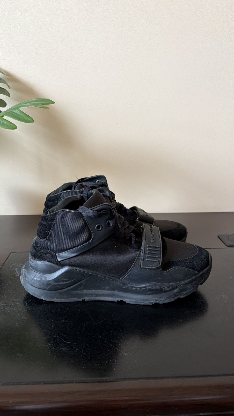Burberry Burberry High-Top Strap Sneakers – Black – Size 41 (US 8) Size US 7.5 / EU 40-41 - 3 Thumbnail