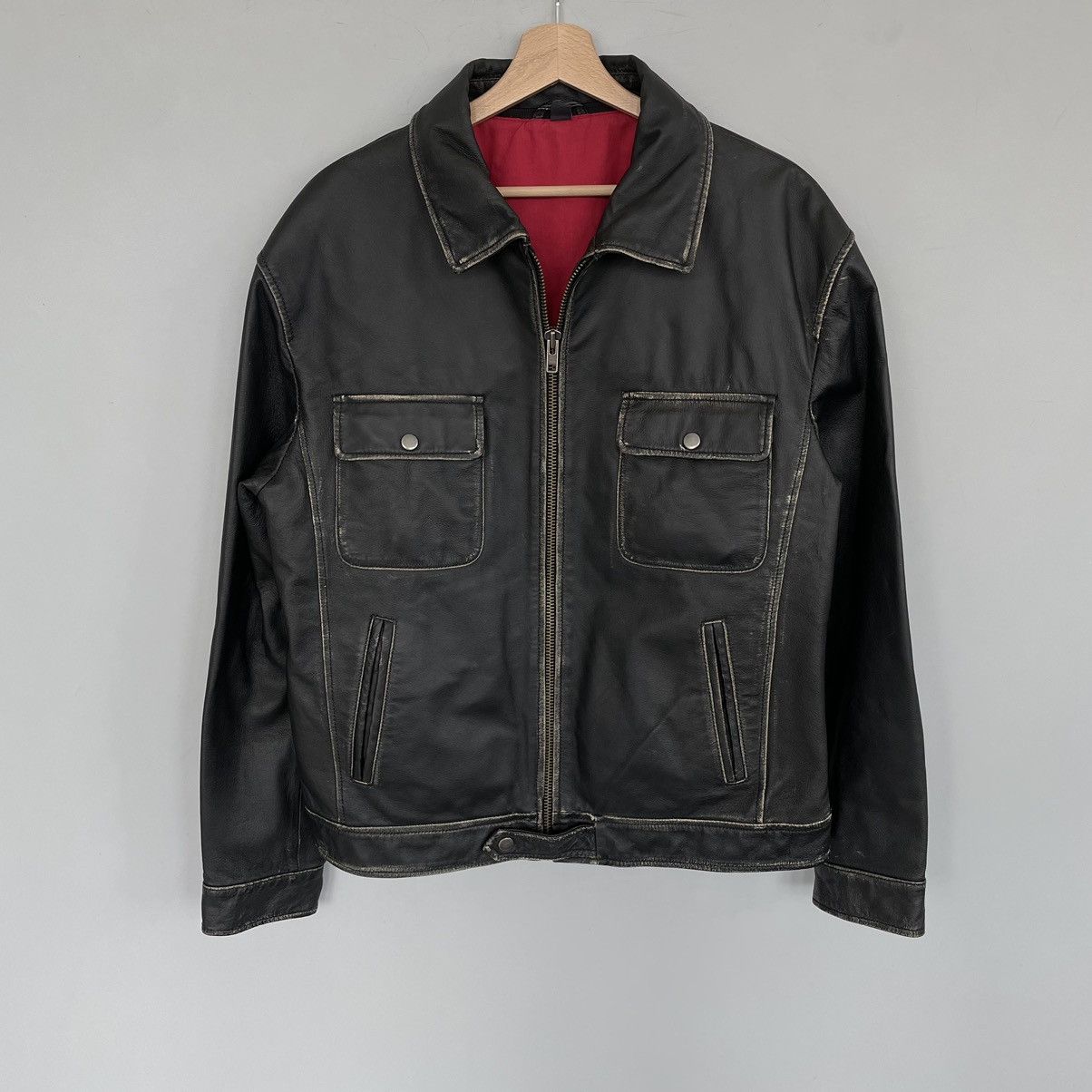 Genuine Leather 🔥RARE🔥Vintage distressed leather jacket y2k Size US M / EU 48-50 / 2 - 1 Thumbnail