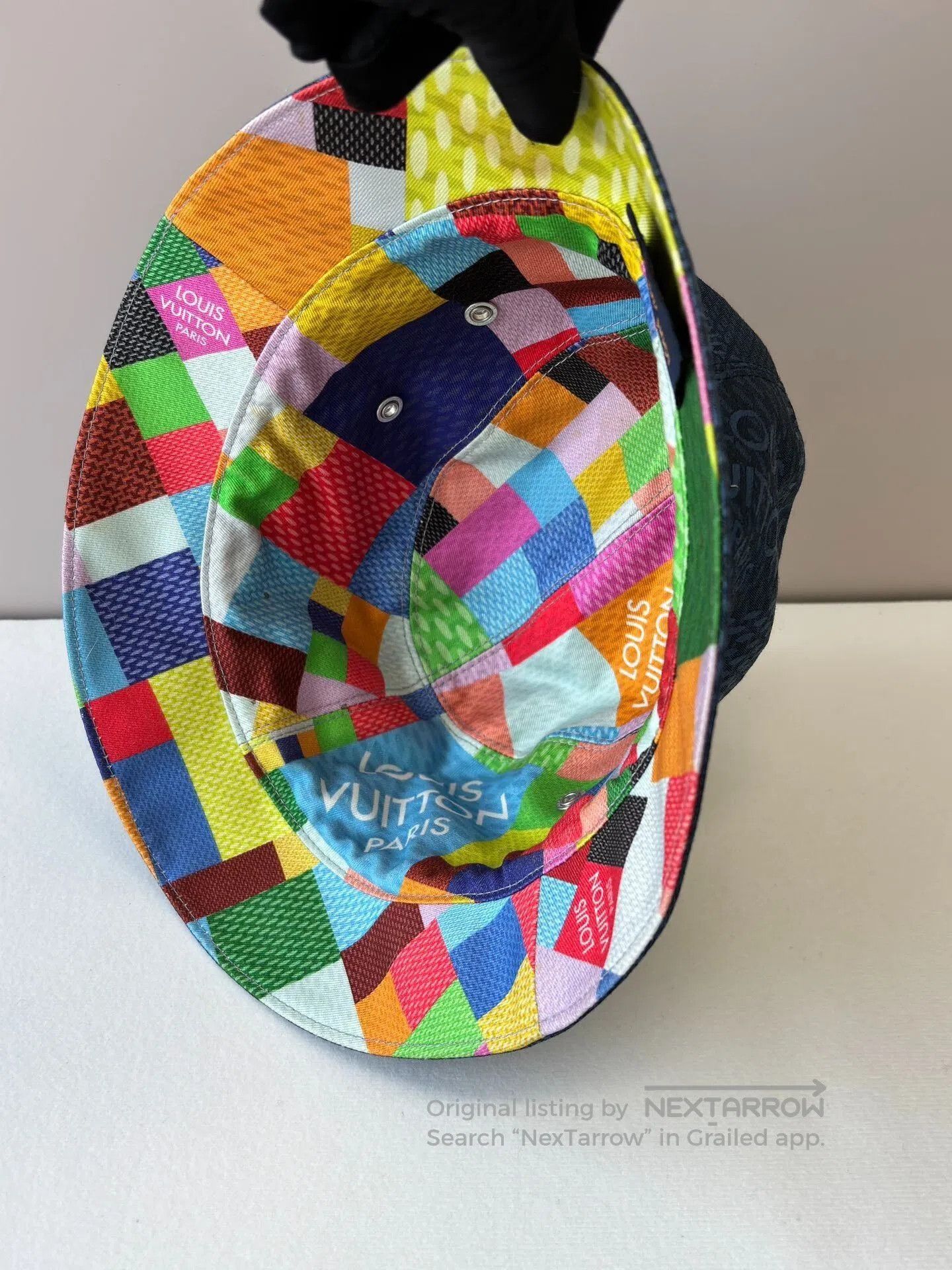 Louis Vuitton Louis Vuitton Blue Check Bucket Hat. Size ONE SIZE - 5 Thumbnail