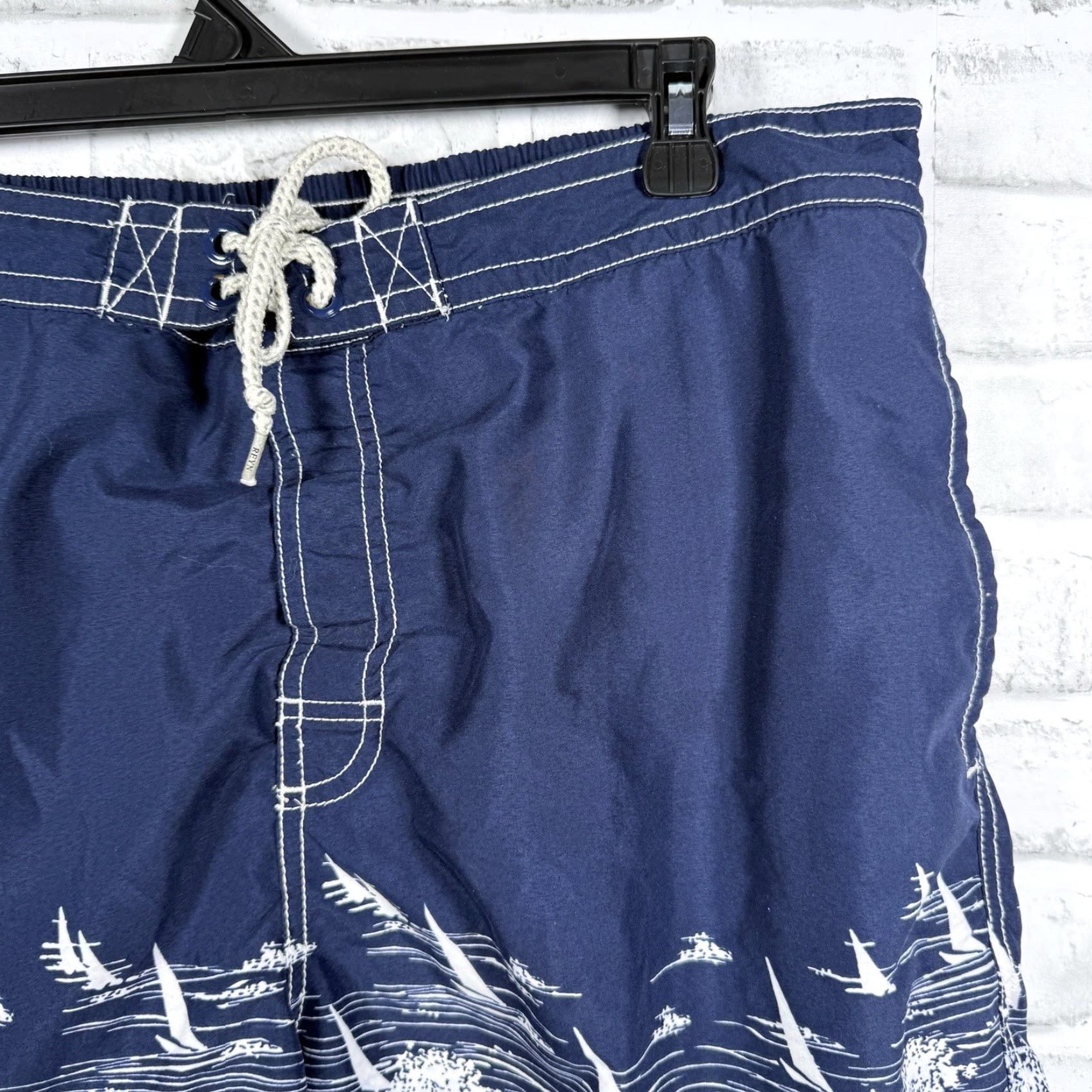 Reyn Spooner Reyn Spooner 100% Polyester Blue Swim Trunks Mens Size XL Size US 36 / EU 52 - 2 Thumbnail