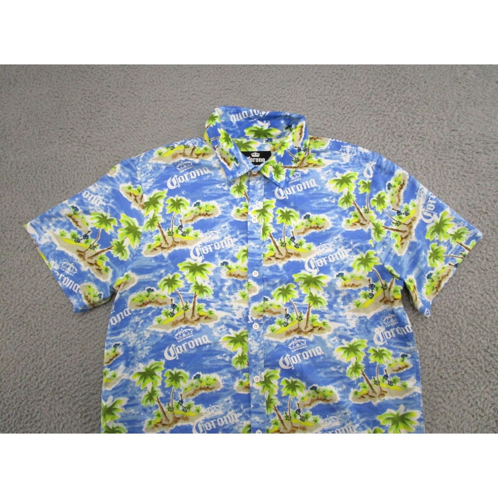 Vintage VINTAGE Corona Hawaiian Polo Shirt Mens SZ L Short Sleeve Button Up All Over Print Beer Size US L / EU 52-54 / 3 - 2 Thumbnail