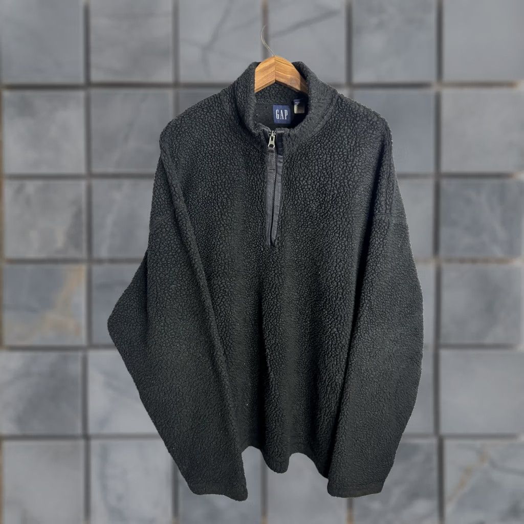 Gap Gap Mens 2XL Black Sherpa Fleece Pullover Sweater Half Zip Jacket Warm Cozy 6516 Size US XXL / EU 58 / 5 - 1 Thumbnail