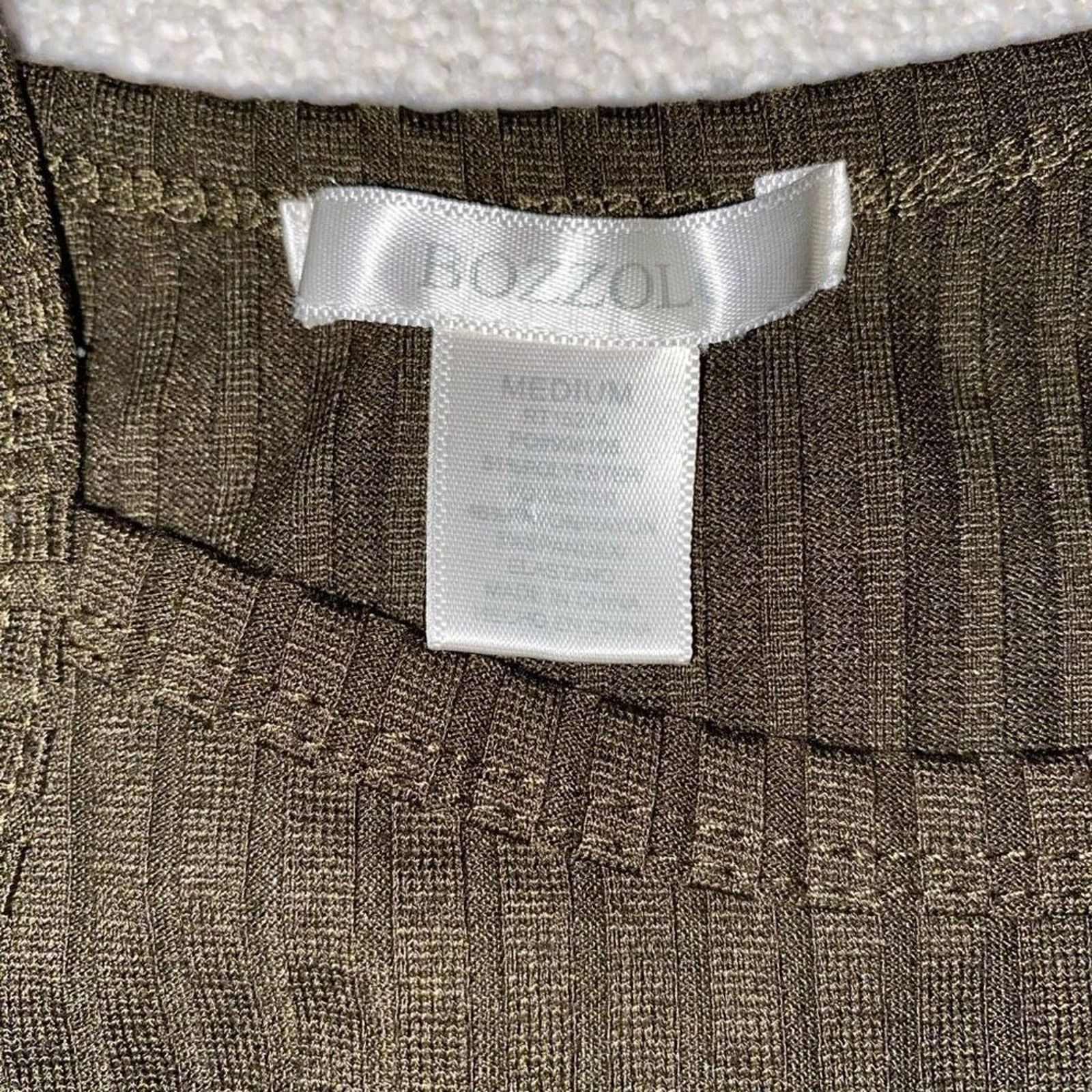 Other Bozzoli Olive Green Ribbed Crop Tank Top | Sz M Size M / US 6-8 / IT 42-44 - 3 Thumbnail