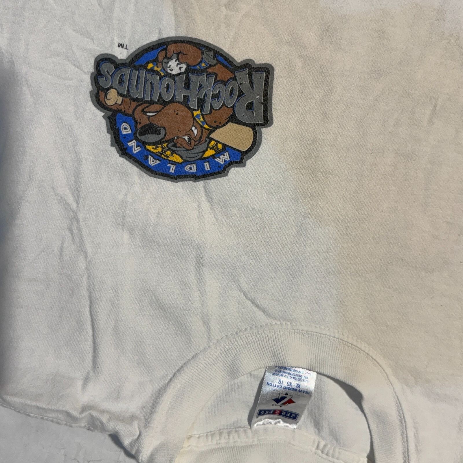 Jerzees The Midland RockHounds Minor League Baseball Team White Y2K Size US XL / EU 56 / 4 - 4 Thumbnail