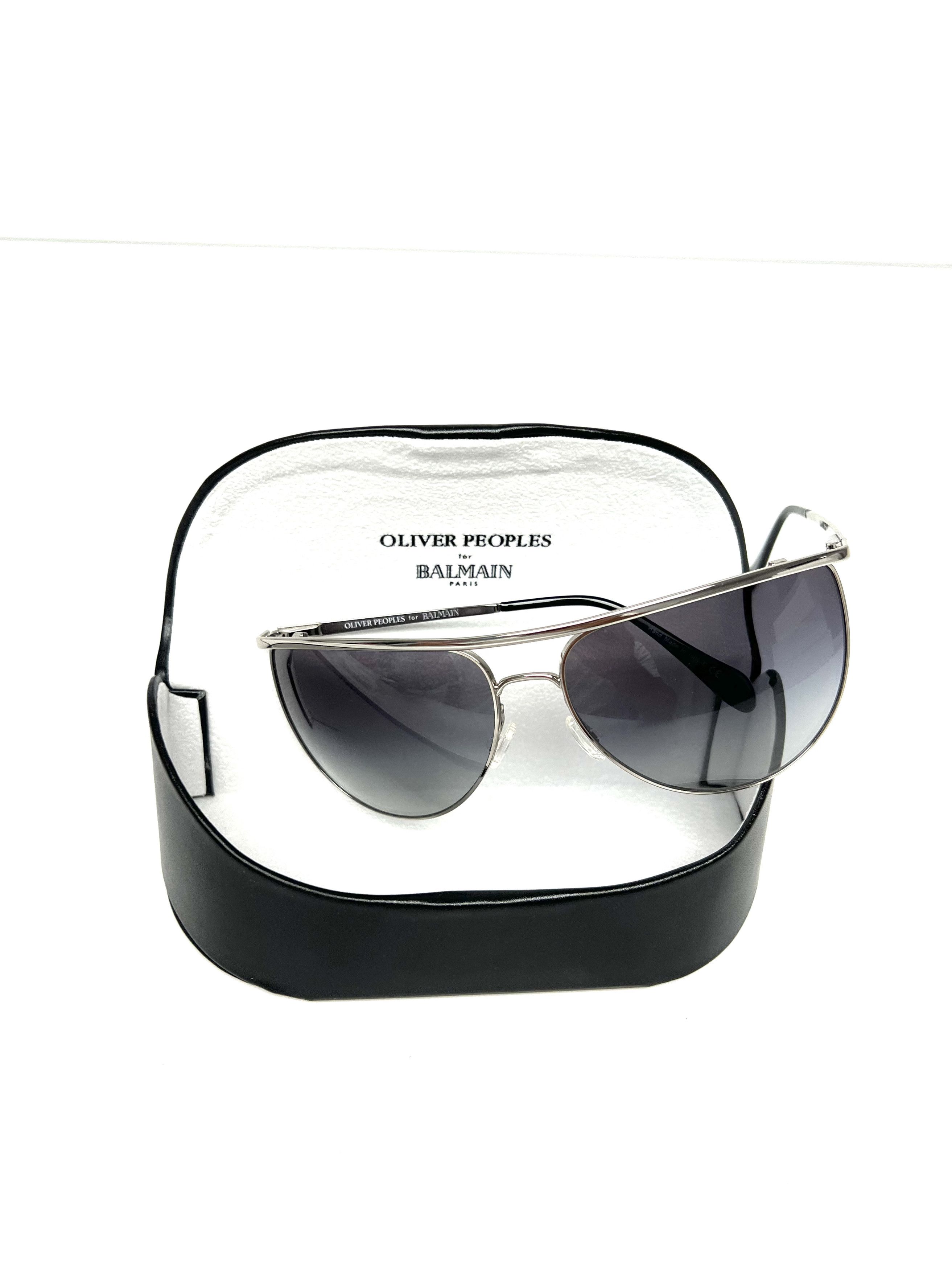 Balmain NEW OLIVER PEOPLES/ BALMAIN GREY GRADIENT AVIATOR SUNGLASSES Size ONE SIZE - 5 Thumbnail