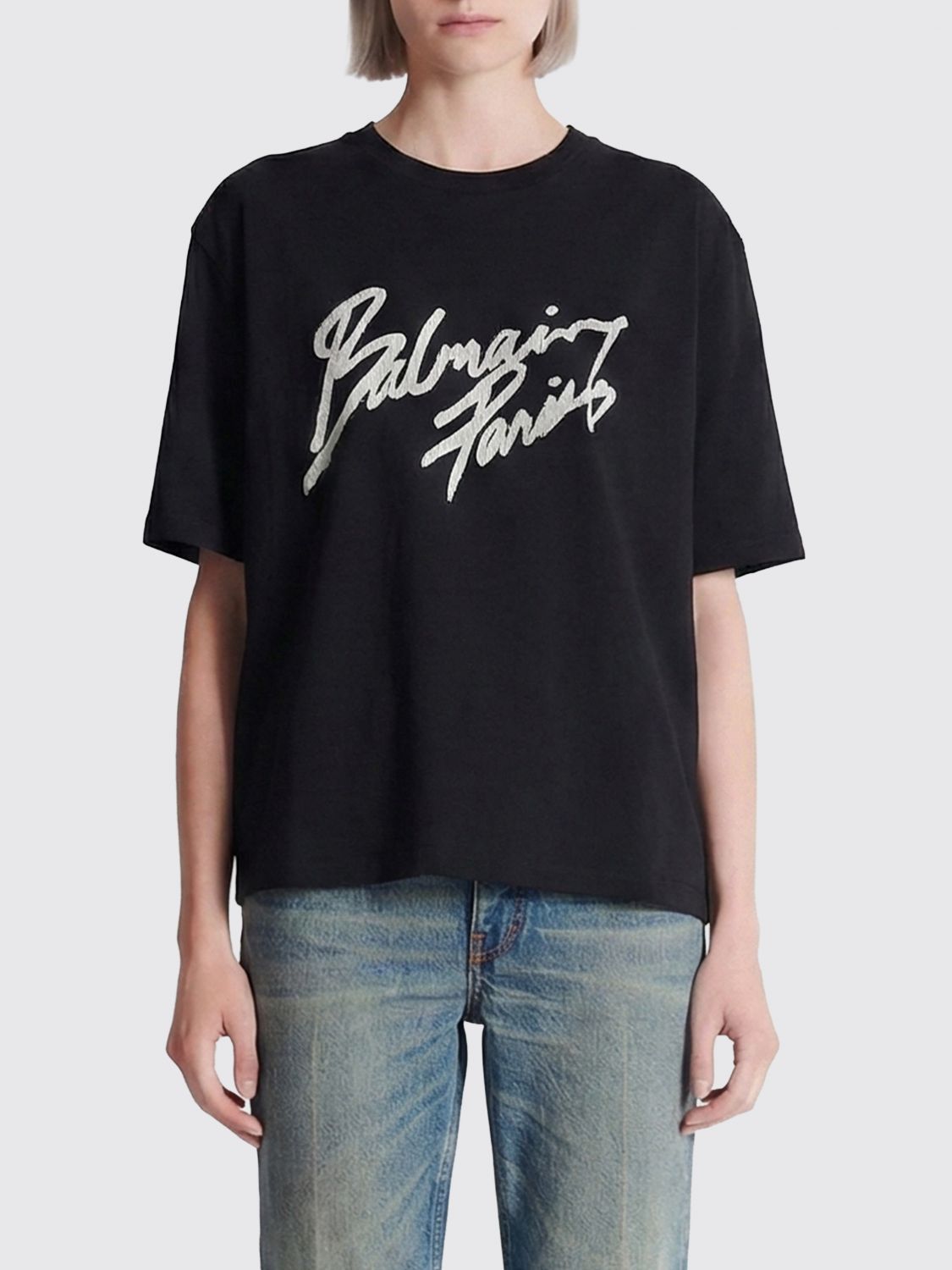 Balmain Balmain T-Shirt Woman Black Size L / US 10 / IT 46 - 1 Thumbnail