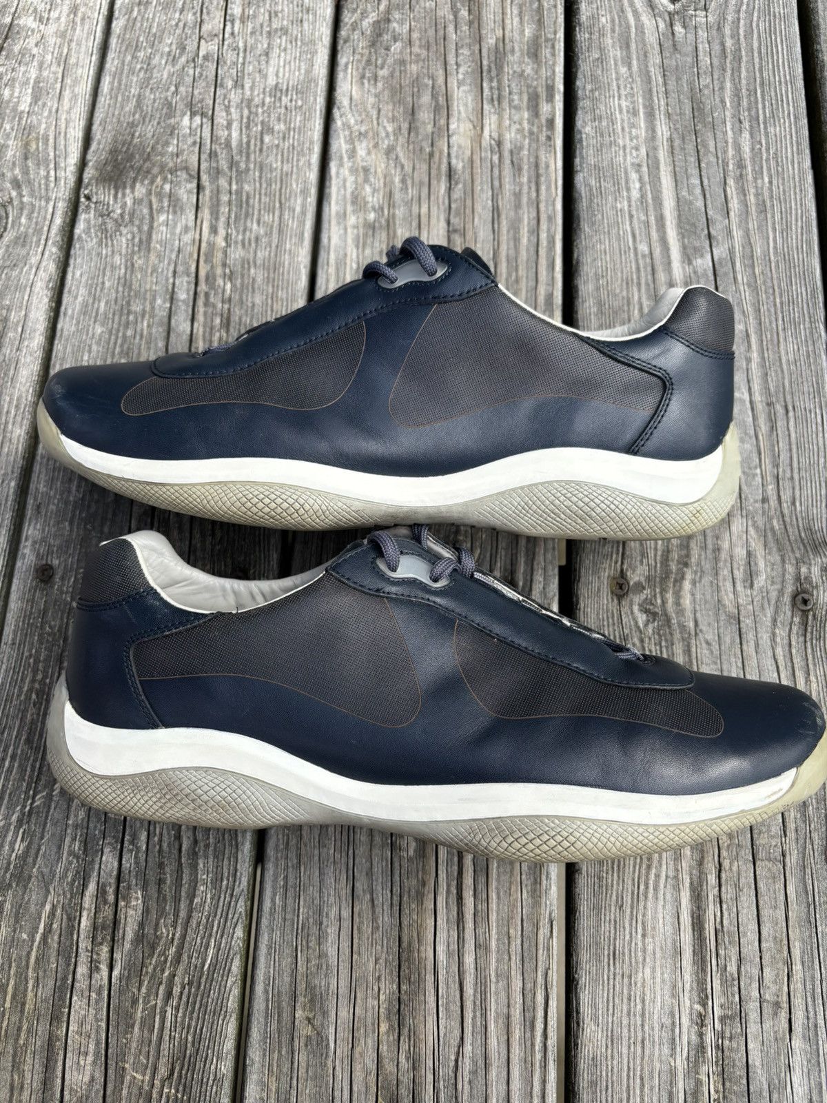 Prada Prada Americas Cup Blue Leather Size 12 Size US 12 / EU 45 - 2 Thumbnail
