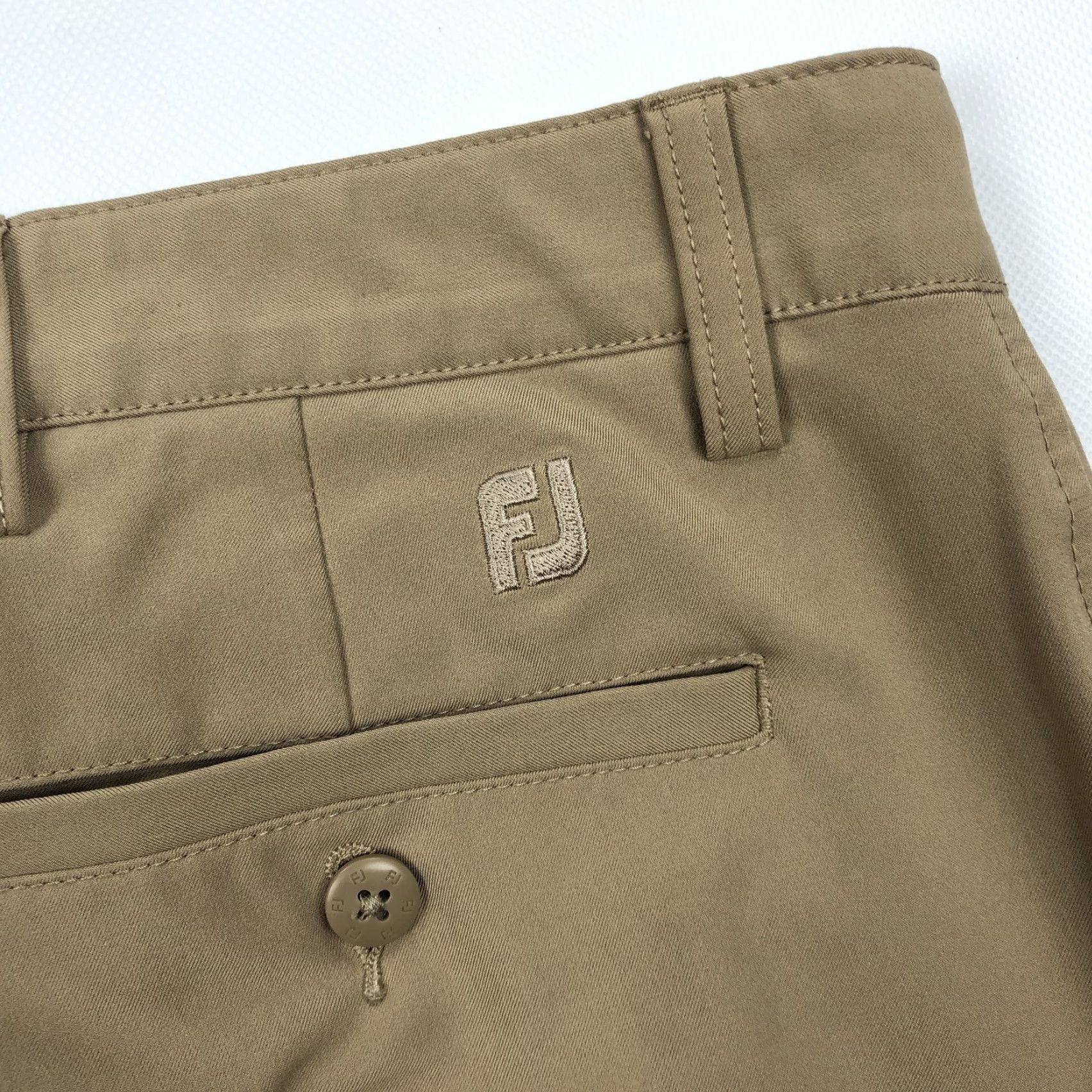 Footjoy FootJoy Men’s Khaki Tan Flat Front Performance Golf Pants 35x30 Stretch Chinos Size US 35 - 5 Thumbnail