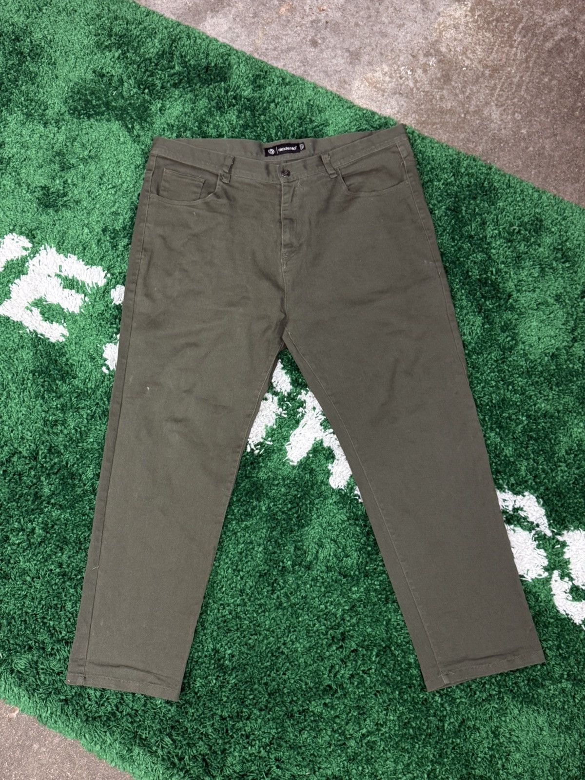 Akademiks Akademiks Olive Green Twill Denim Jeans Sz. 44 Size US 44 / EU 60 - 1 Thumbnail