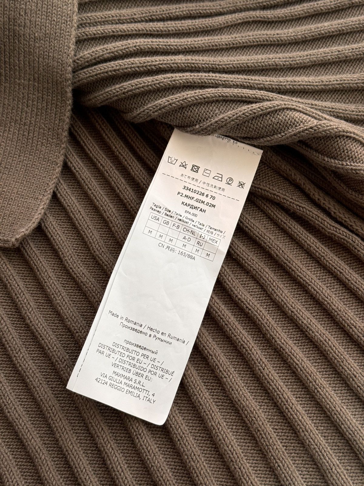 Max Mara × Vintage Vintage Max Mara Brown Viterbo Ribbed Knit Cardigan Size M / US 6-8 / IT 42-44 - 14 Thumbnail
