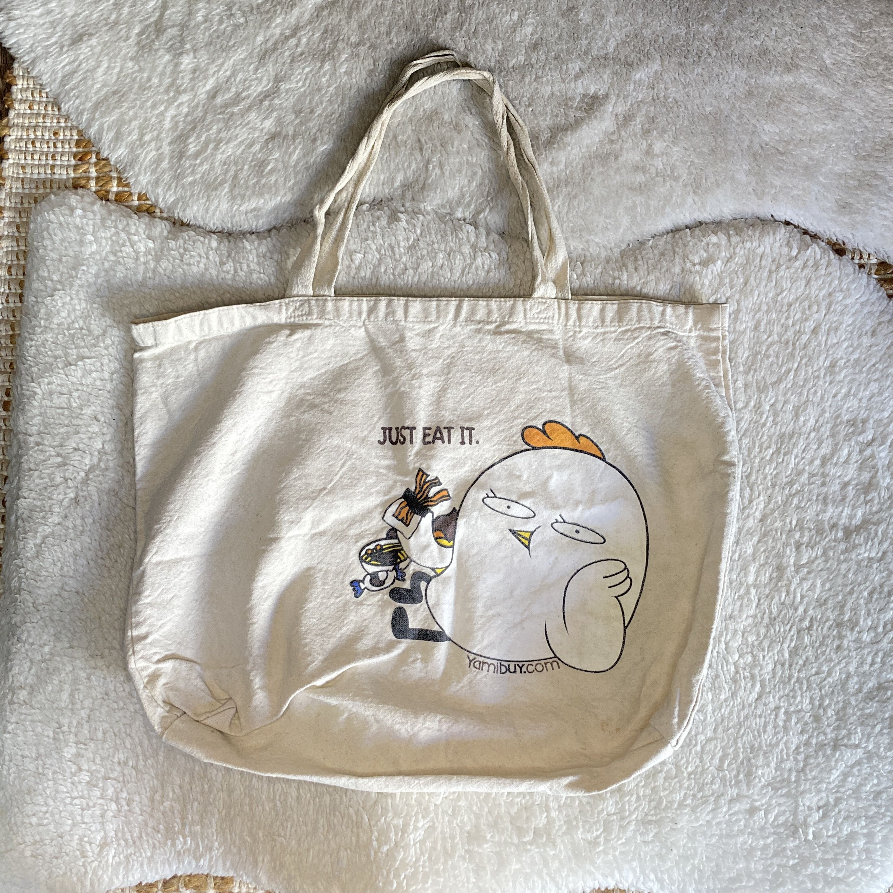 Other Yami White Canvas Tote Bag - Large Everyday Cotton Shopper Size ONE SIZE - 1 Thumbnail