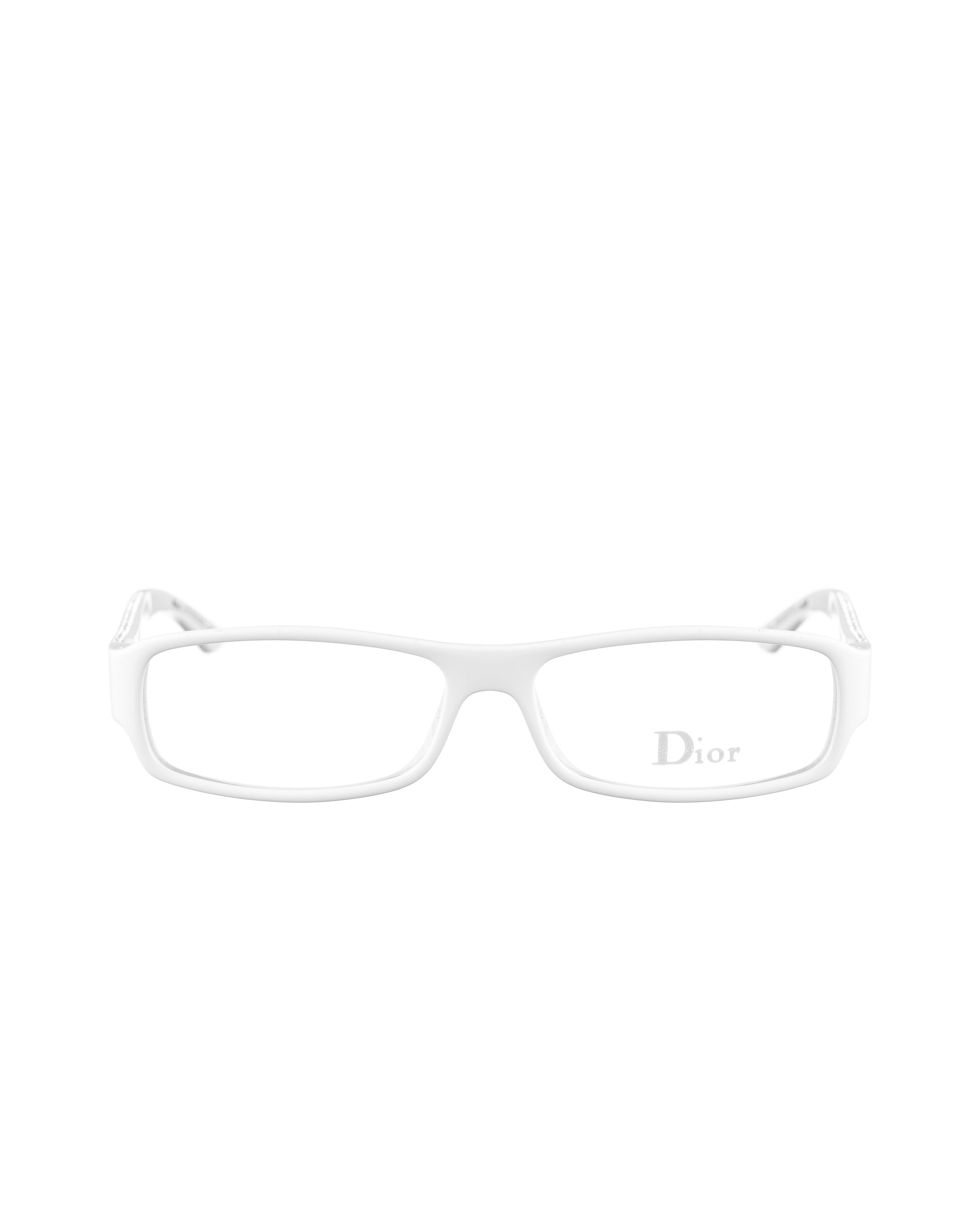 Dior Dior 00s White Plastic Glasses with White Rhinestones Size ONE SIZE - 1 Thumbnail