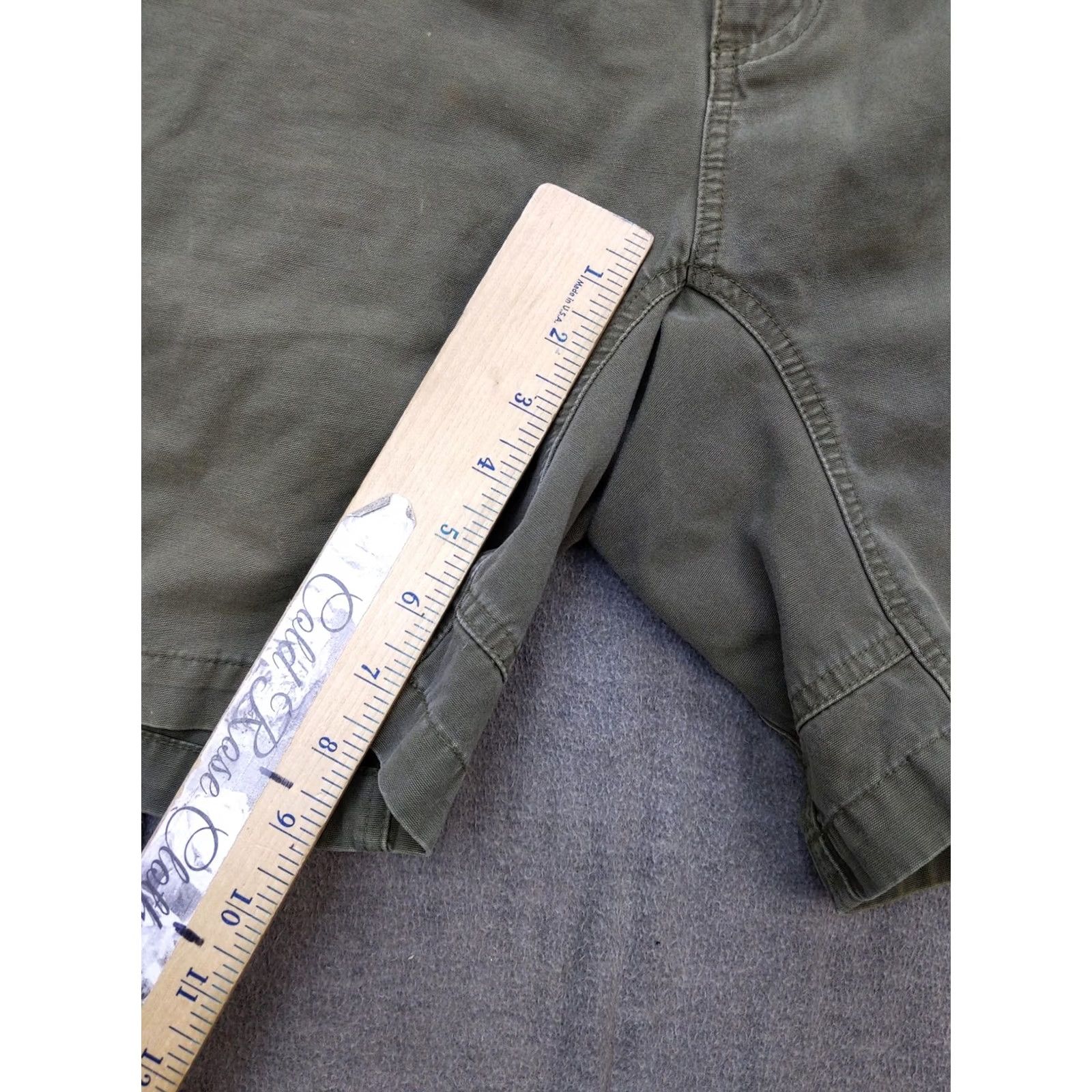Vintage Caribou Creek Shorts Mens Large Green Cotton Belted Chino Casual Travel Size US 33 - 6 Thumbnail