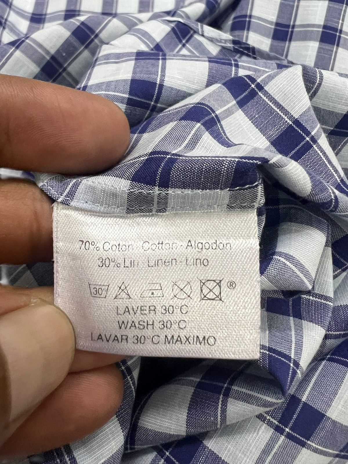 Hermes Vintage Hermes Blue Check Oversized Button Down Shirt Size US XXL / EU 58 / 5 - 9 Thumbnail