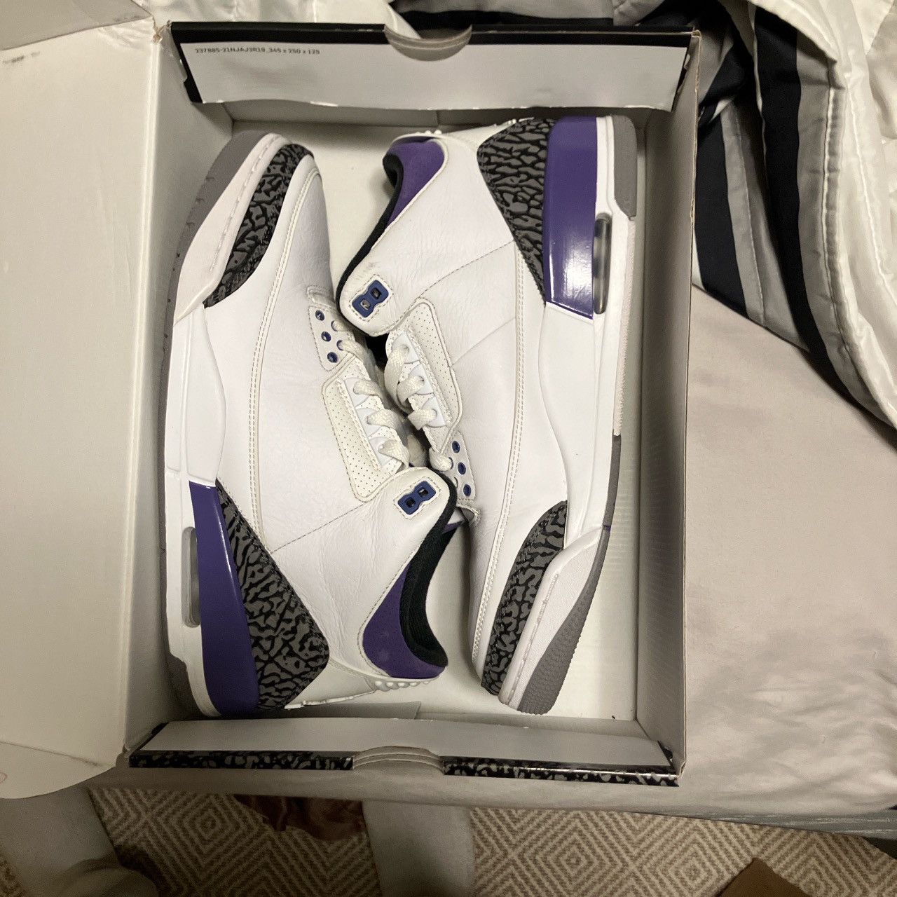Jordan Brand Jordan 3 “Dark Iris” Size US 12 / EU 45 - 1 Thumbnail