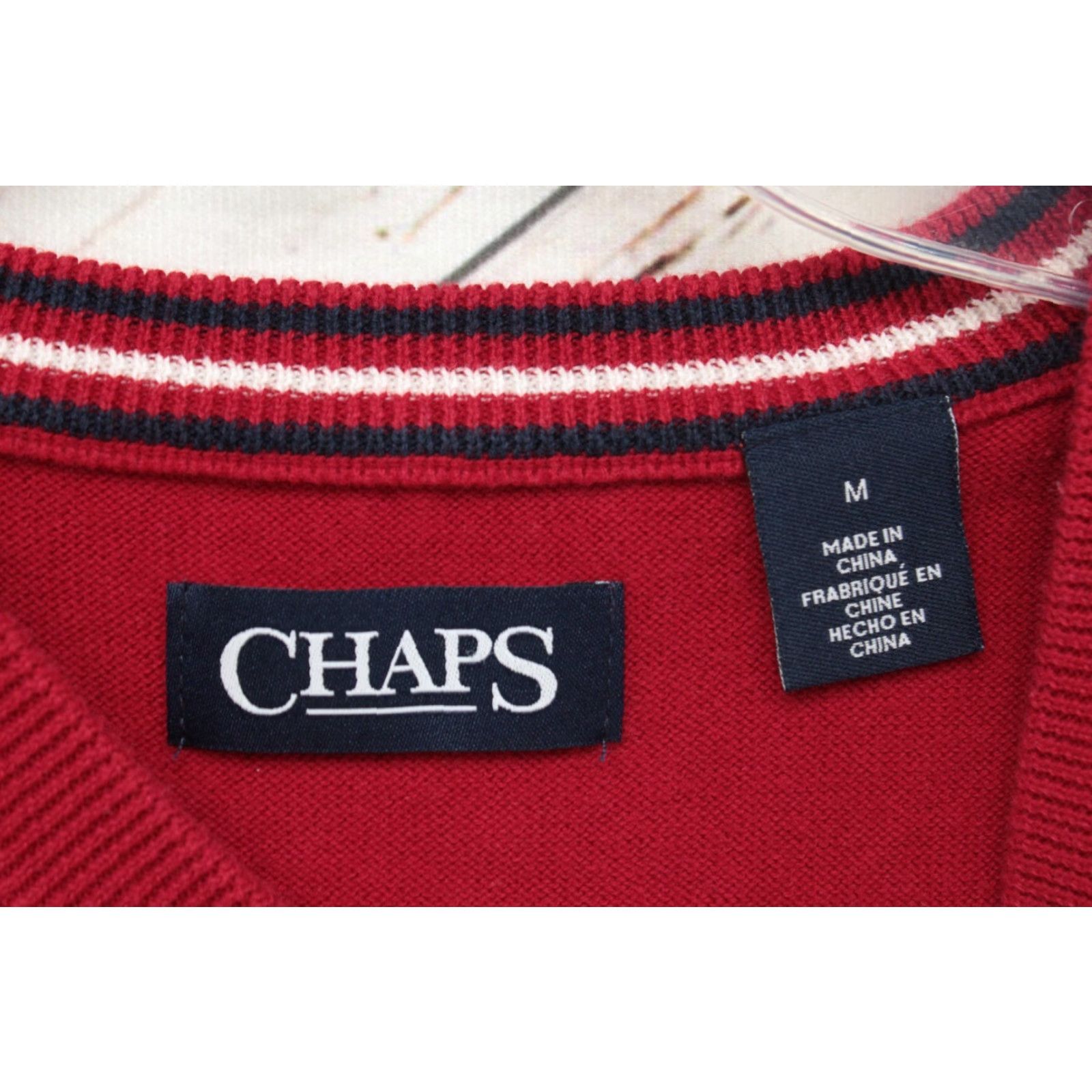 Chaps Chaps Ralph Lauren Sweater Vest Shirt Men M Red V-Neck Knit Embroidered Logo Preppy Vintage: No Size US M / EU 48-50 / 2 - 4 Thumbnail