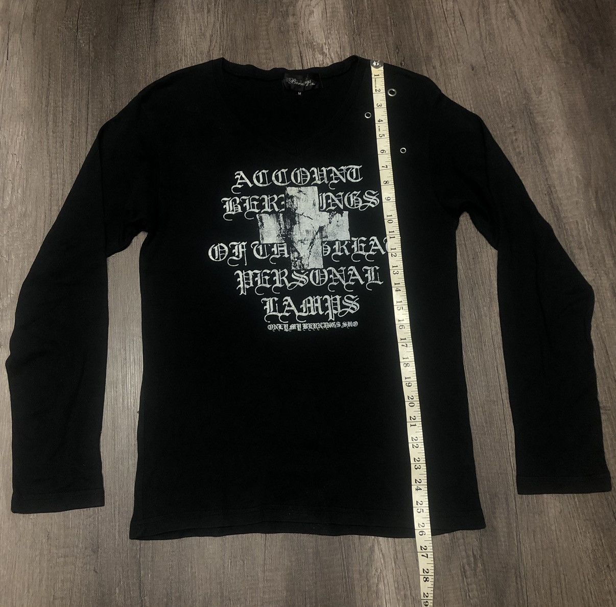 Japanese Brand Bernings Sho Black Label V Stitch Long Sleeve Tee