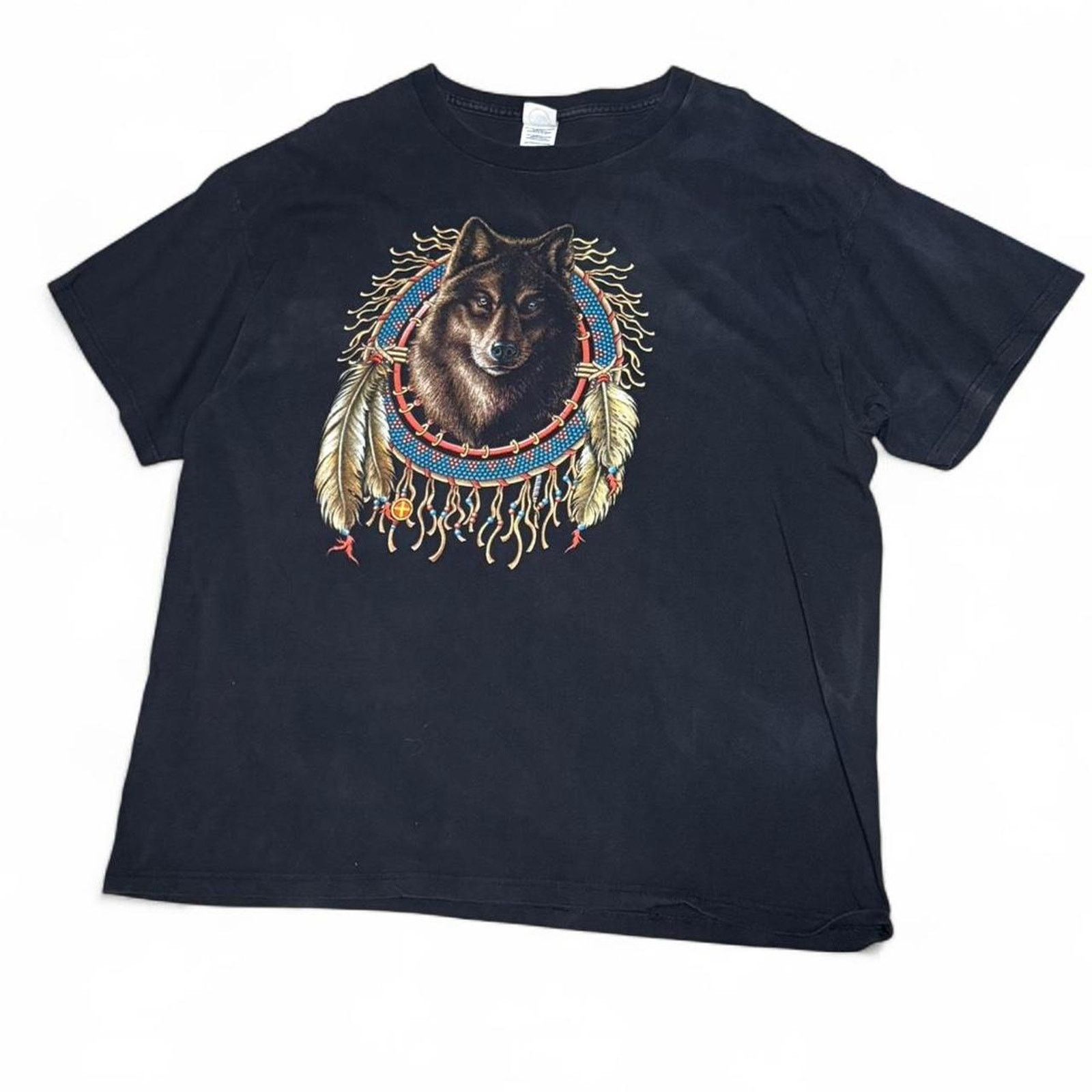 Delta × Vintage Vintage y2k Wolf Native Dreamcatcher Graphic Tee Size US XL / EU 56 / 4 - 1 Thumbnail