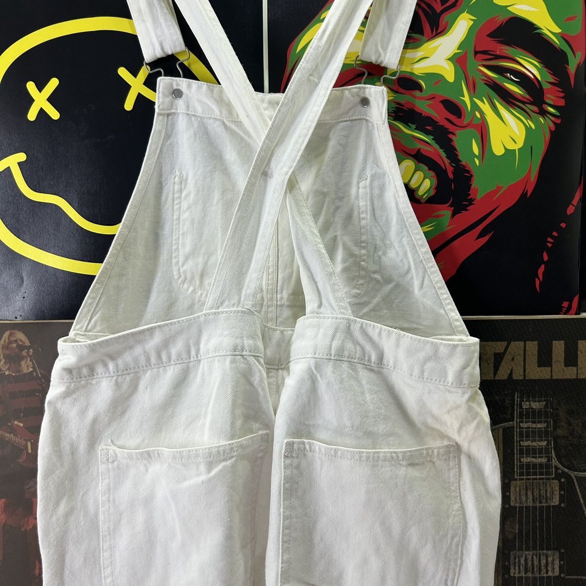 Vintage Vintage GU Jeans Bid White Jumpsuit Size 33" - 10 Thumbnail