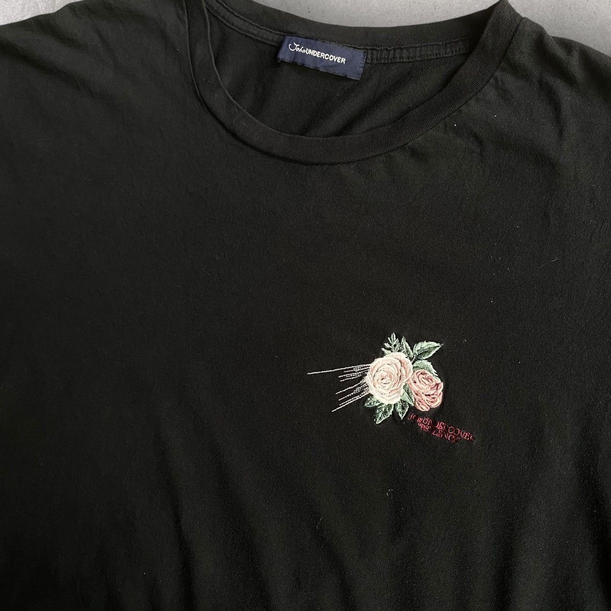Rose Embroidered Inside Out Oversize Tee